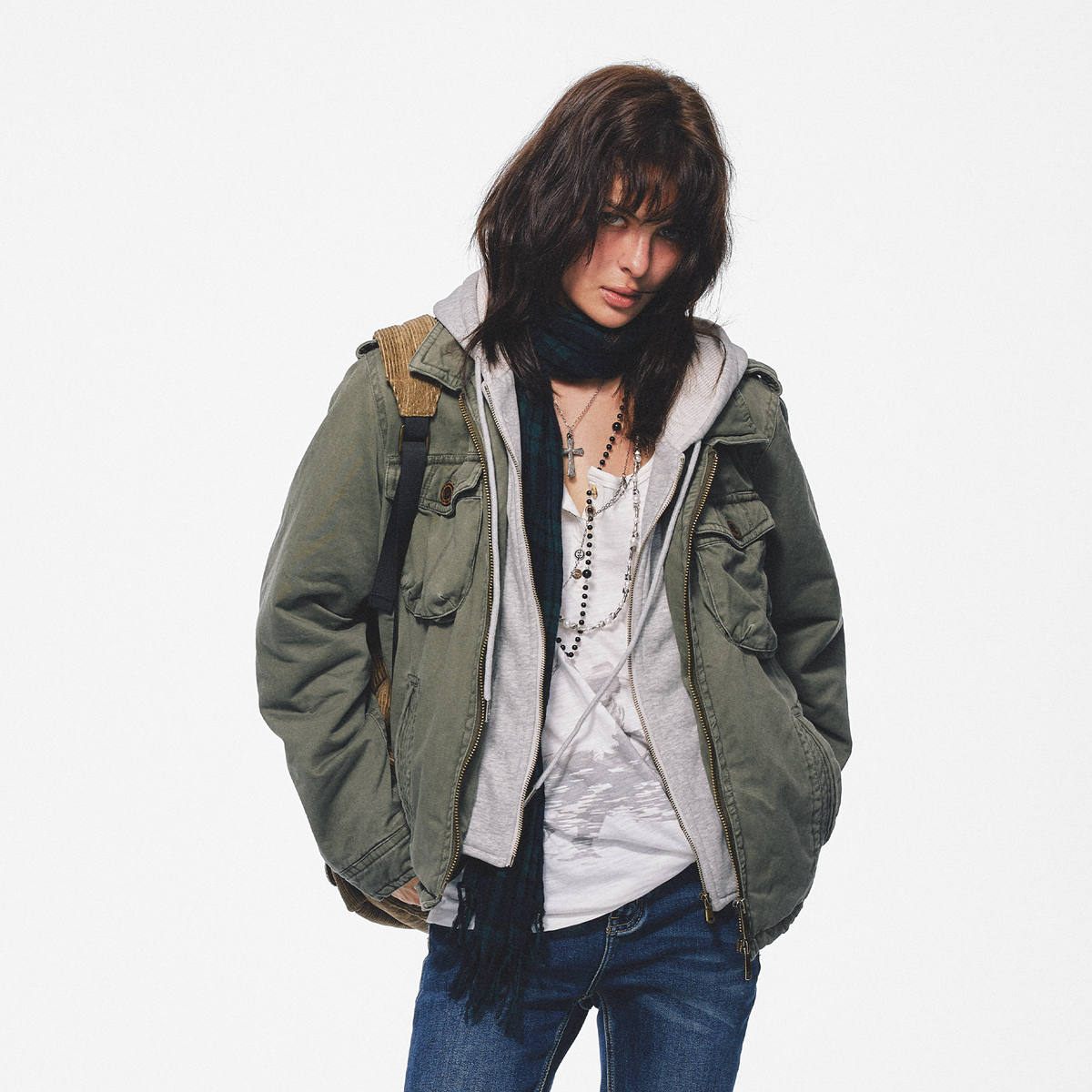 TRECLUB Retro Military Layered Lapel Cotton-Padded Jacket, premium urban and streetwear designers apparel on PROJECTISR.com, TRECLUB