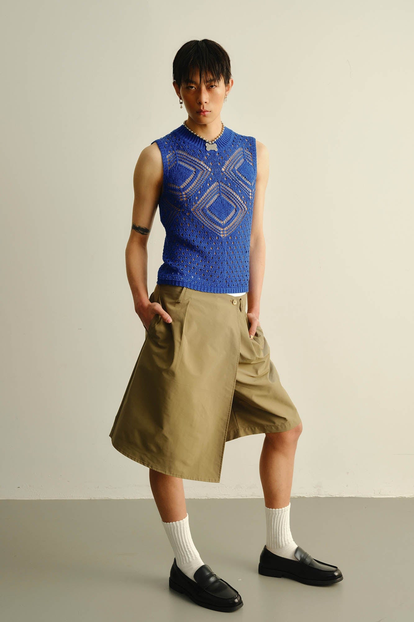 KADAKADA Geometric Crochet Vest, premium urban and streetwear designers apparel on PROJECTISR.com, KADAKADA