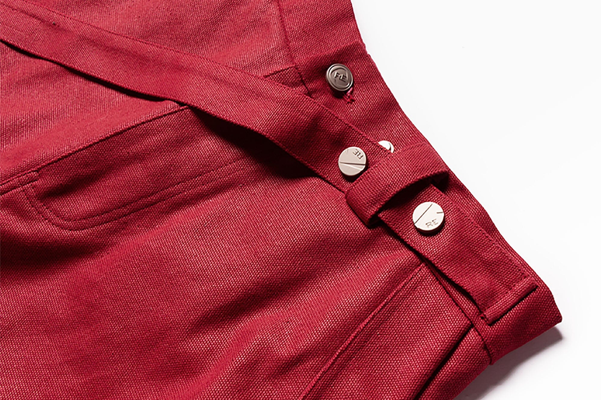 RELABEL Multi-Pocket Oversized Workwear Cargo Pants Red, premium urban and streetwear designers apparel on PROJECTISR.com, RELABEL