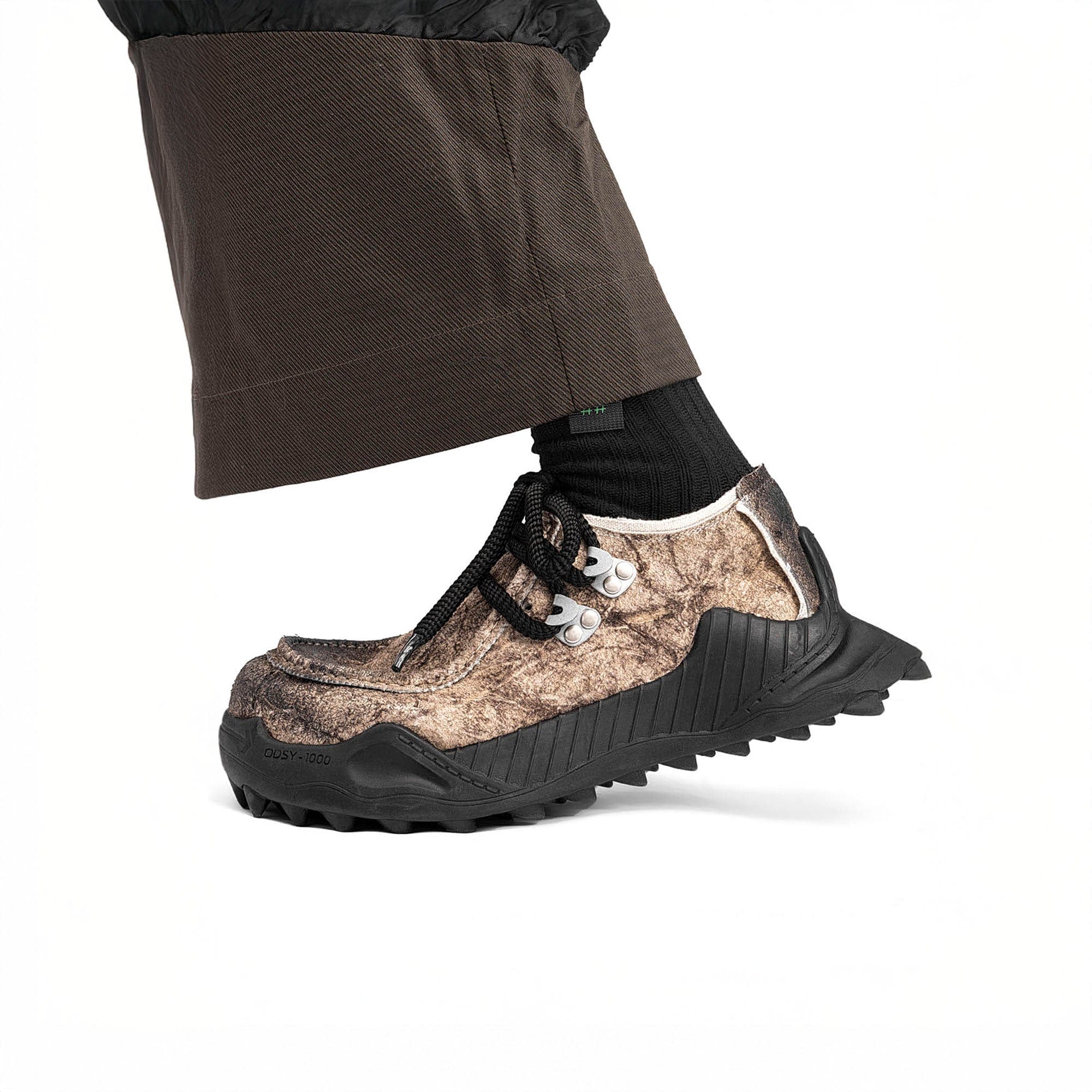 REWRITE Distressed Cowhide Trail Sneakers, premium urban and streetwear designers apparel on PROJECTISR.com, REWRITE