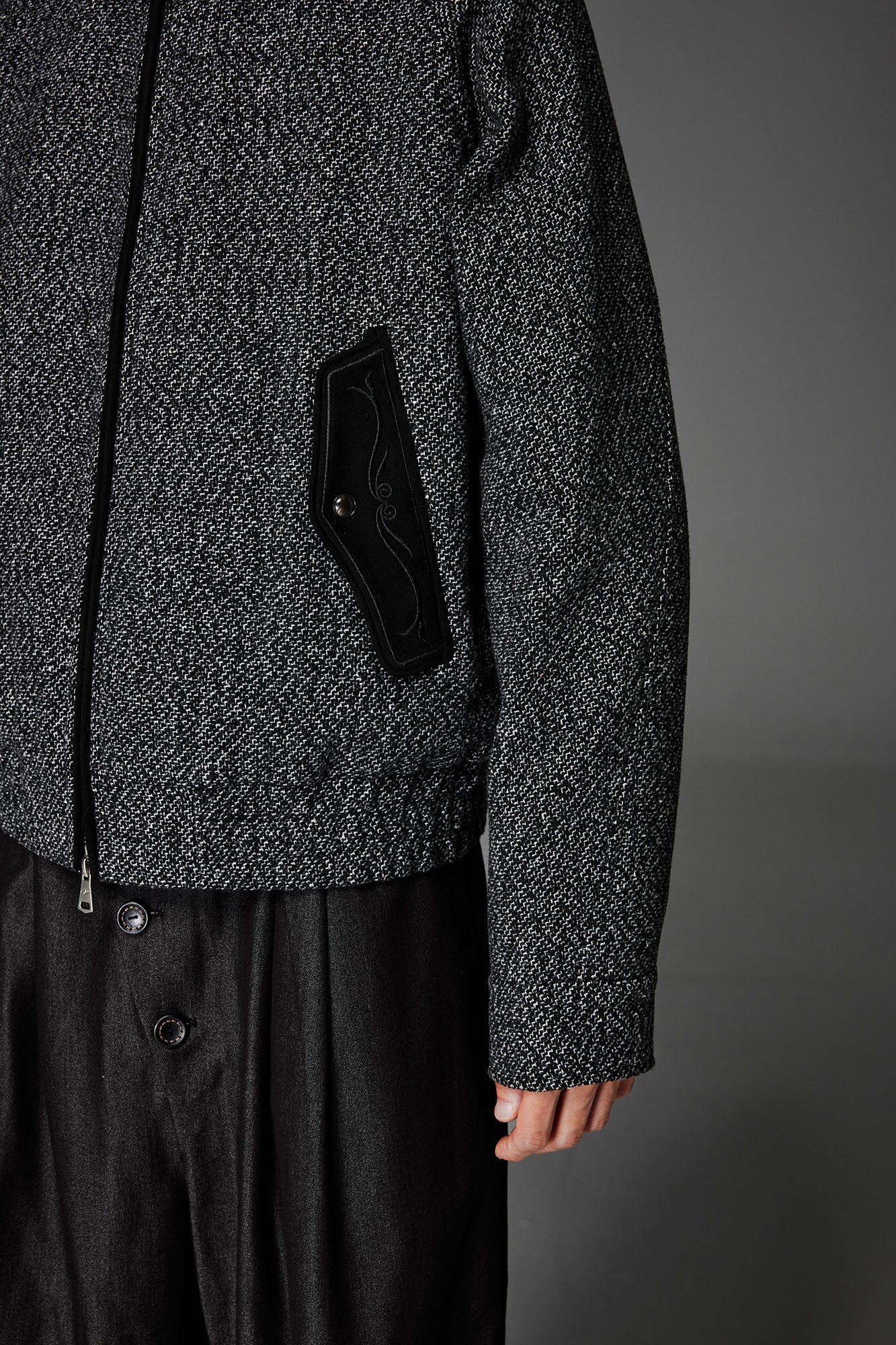 CATSSTAC Wool-Blend Tweed Embroidered Zip Jacket