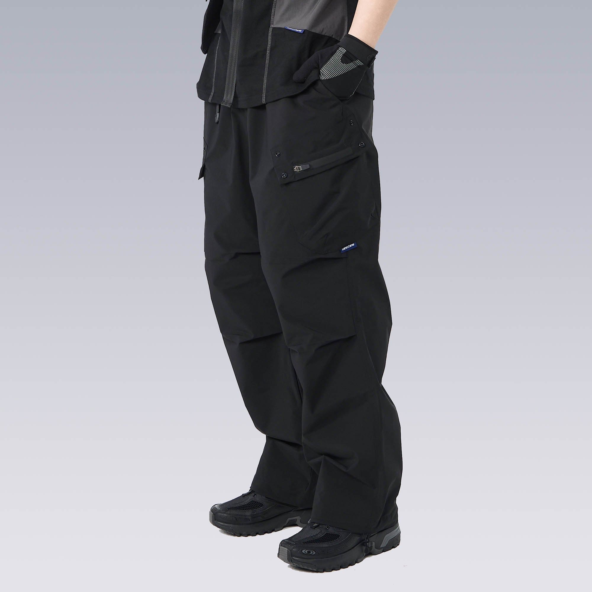 SILENSTORM Multi-Pocket Drawstring Crinkled Pants, premium urban and streetwear designers apparel on PROJECTISR.com, SILENSTORM