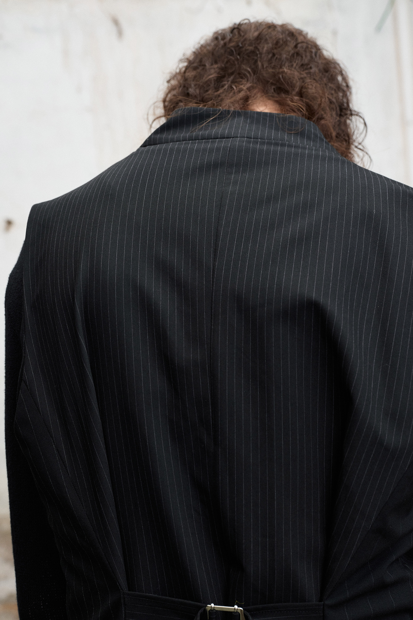 ILNya Nieternite Nifutur Double-Collar Panel Pinstripe Vest, premium urban and streetwear designers apparel on PROJECTISR.com, ILNya Nieternite Nifutur