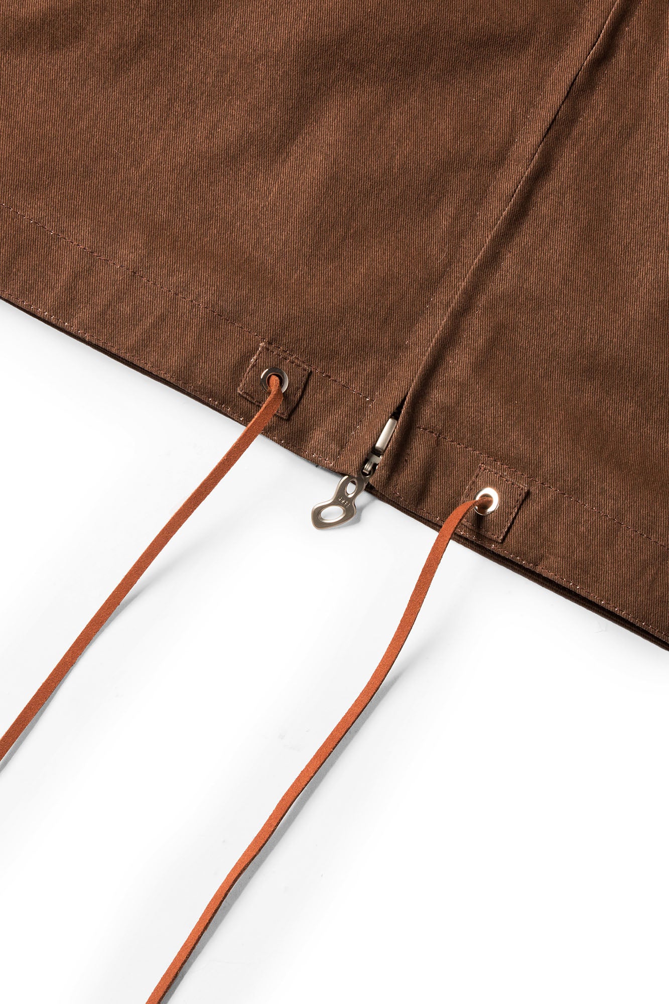 RELABEL Detachable Faux Fur Collar Drawstring Jacket Brown