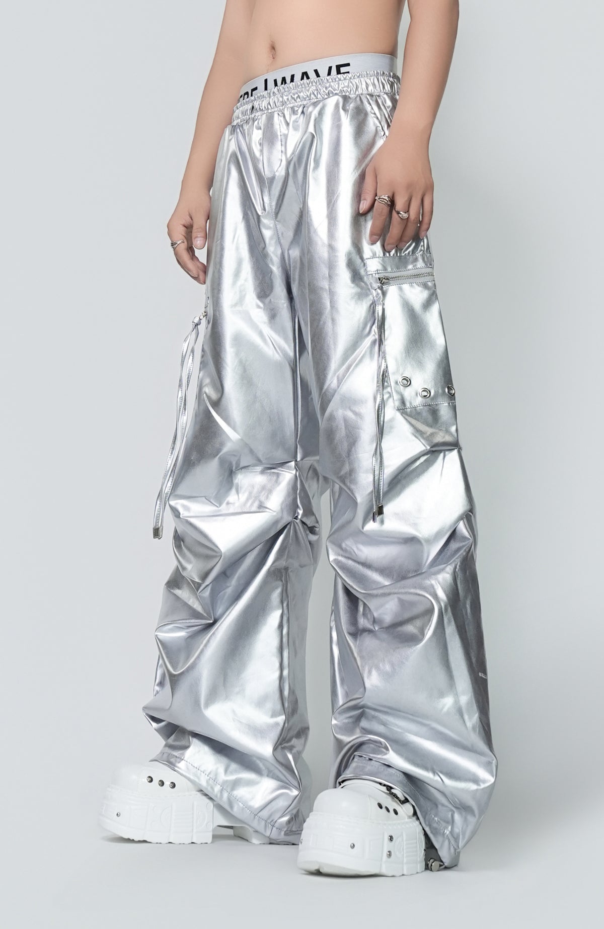 VE2 Metallic Coated Cargo Pants