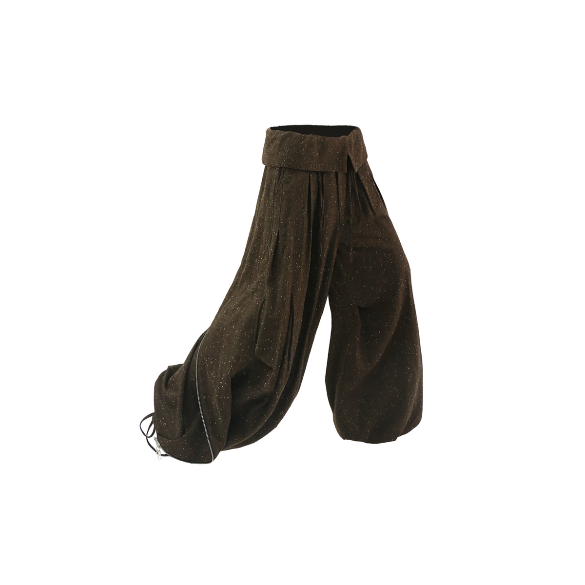 RELABEL Deconstructed Pleated Wool-Blend Trousers
