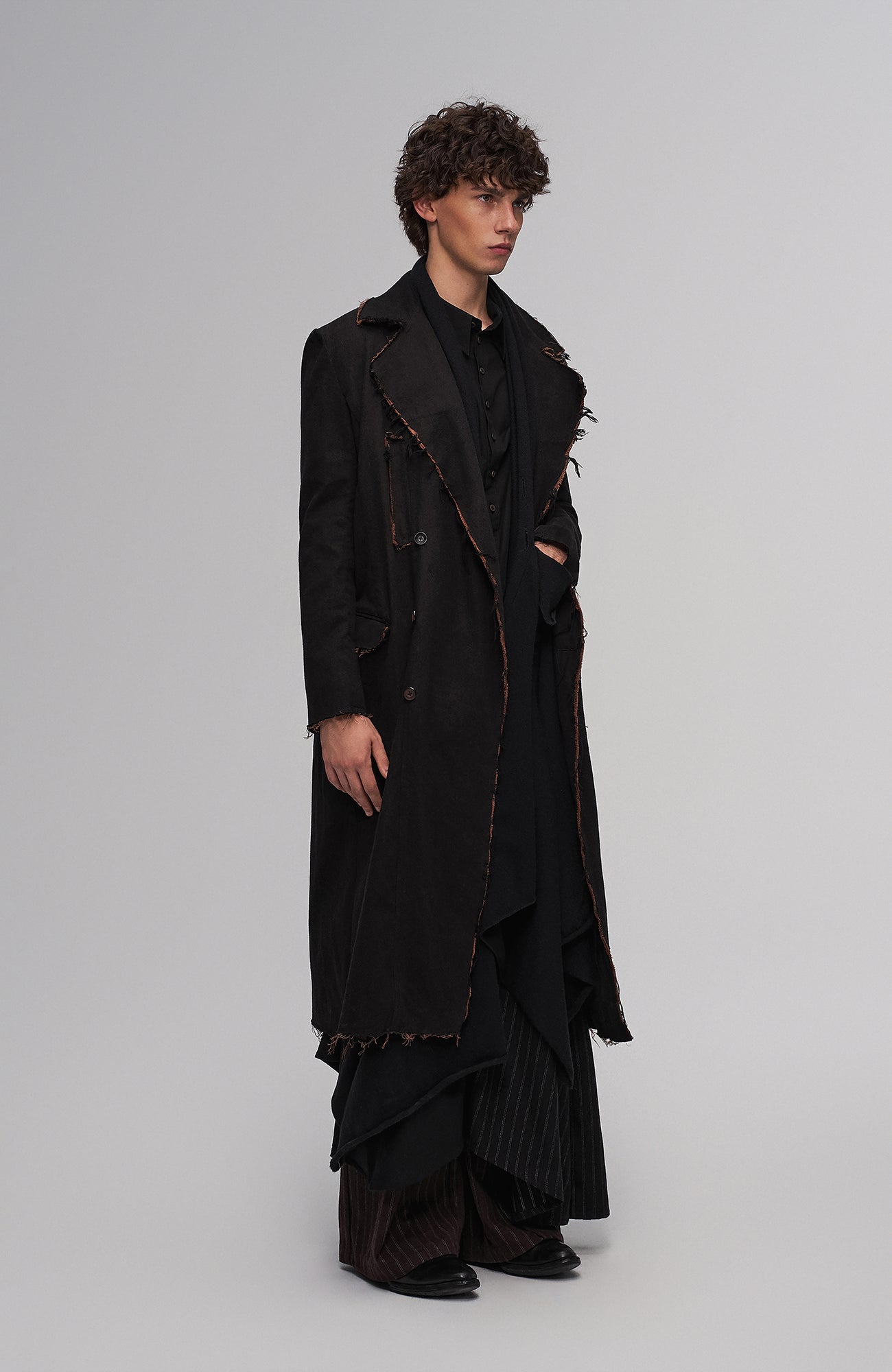 ILNya Nieternite Nifutur Raw-Edge Wool-Blend Longline Coat, premium urban and streetwear designers apparel on PROJECTISR.com, ILNya Nieternite Nifutur