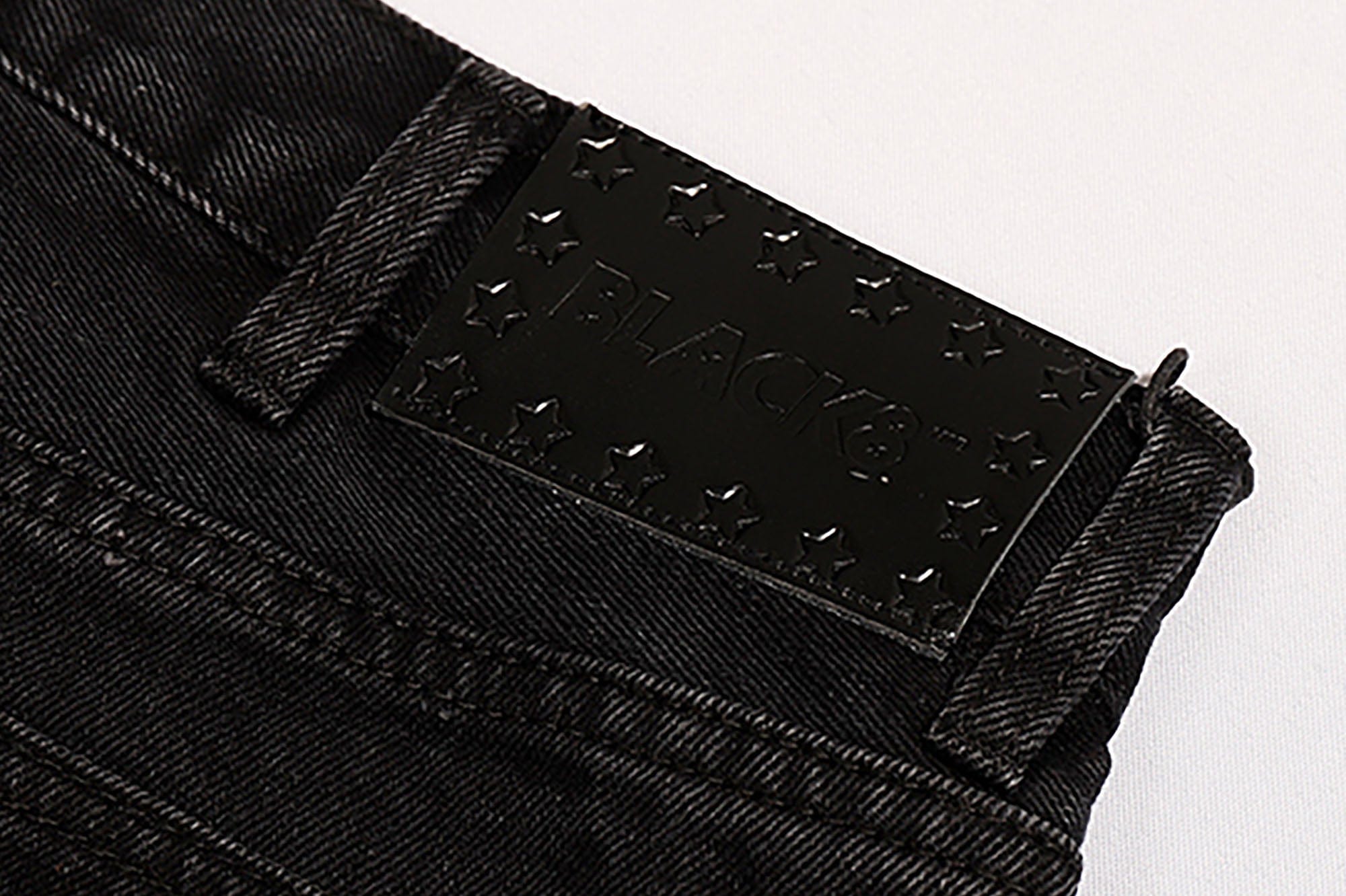 BLACK8MOB Ripped Splatter Straight-Leg Jeans, premium urban and streetwear designers apparel on PROJECTISR.com, BLACK8MOB
