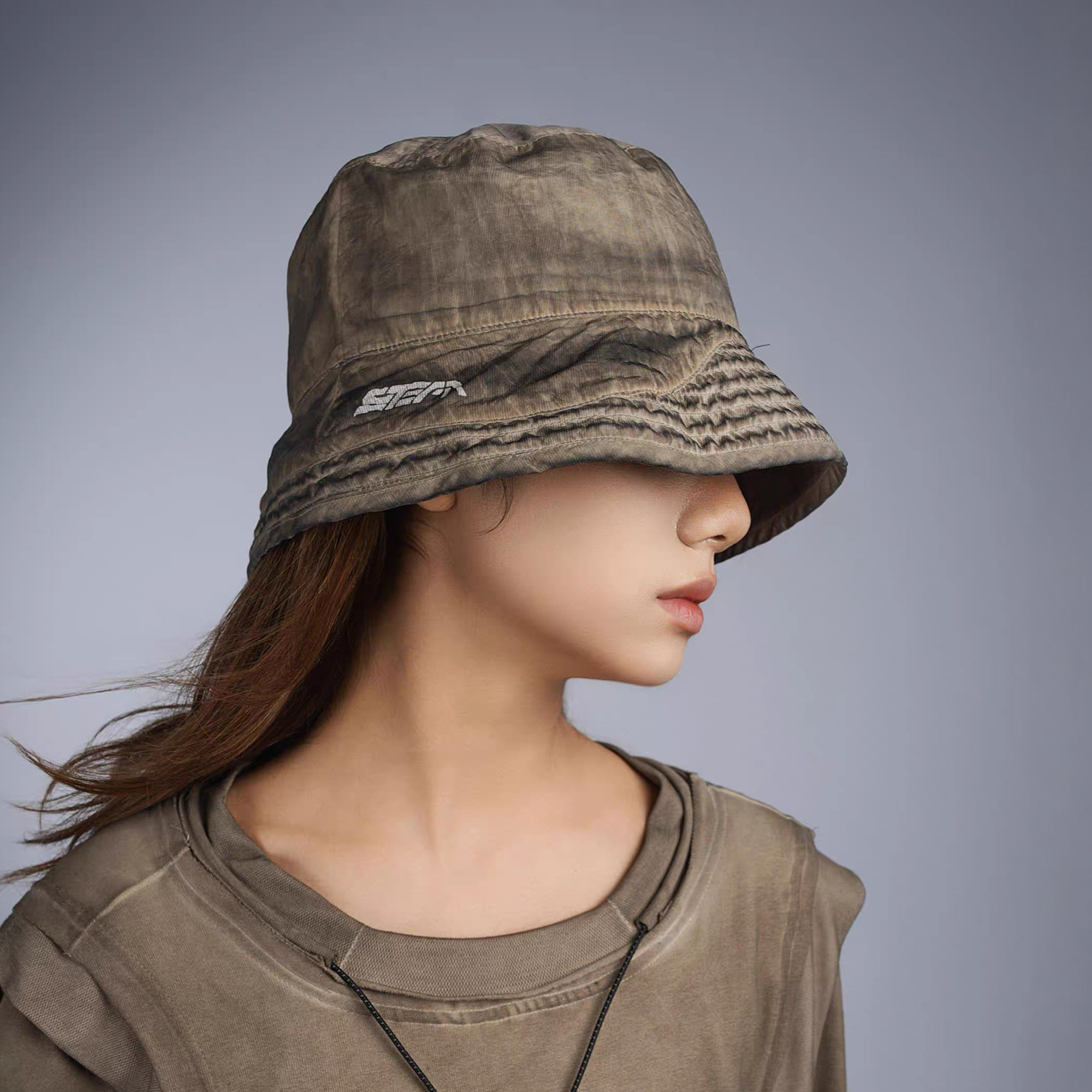 STEAM Washed Distressed Bucket Hat