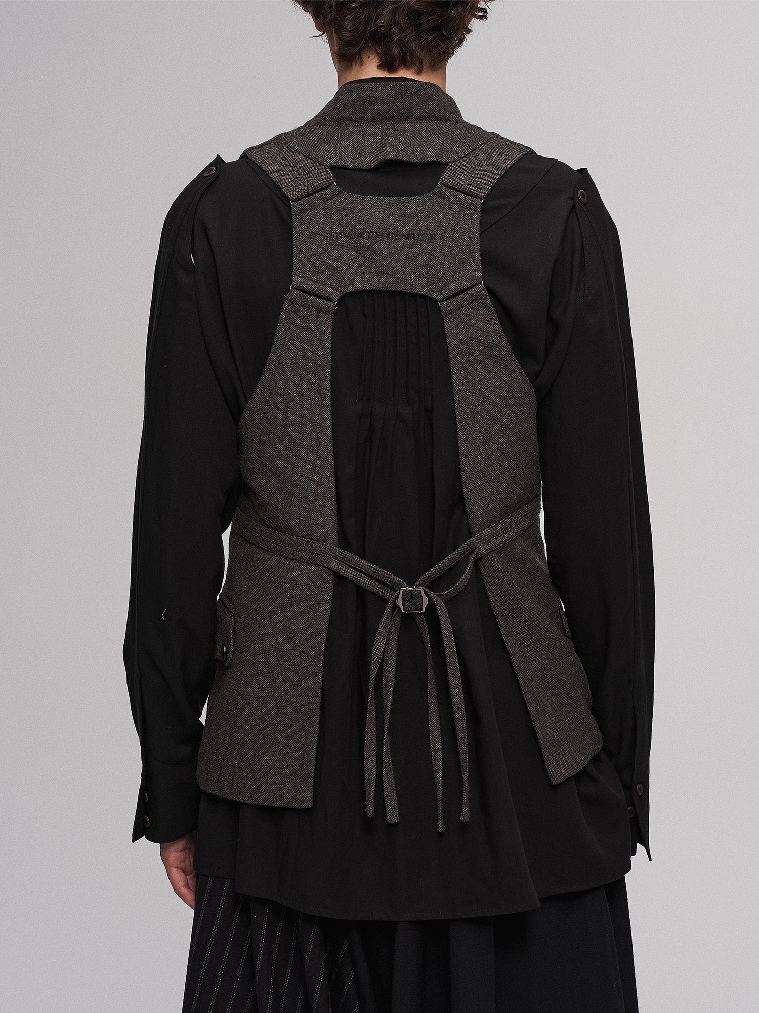 ILNya Nieternite Nifutur Retro Button Embellished Back-Harness Vest, premium urban and streetwear designers apparel on PROJECTISR.com, ILNya Nieternite Nifutur