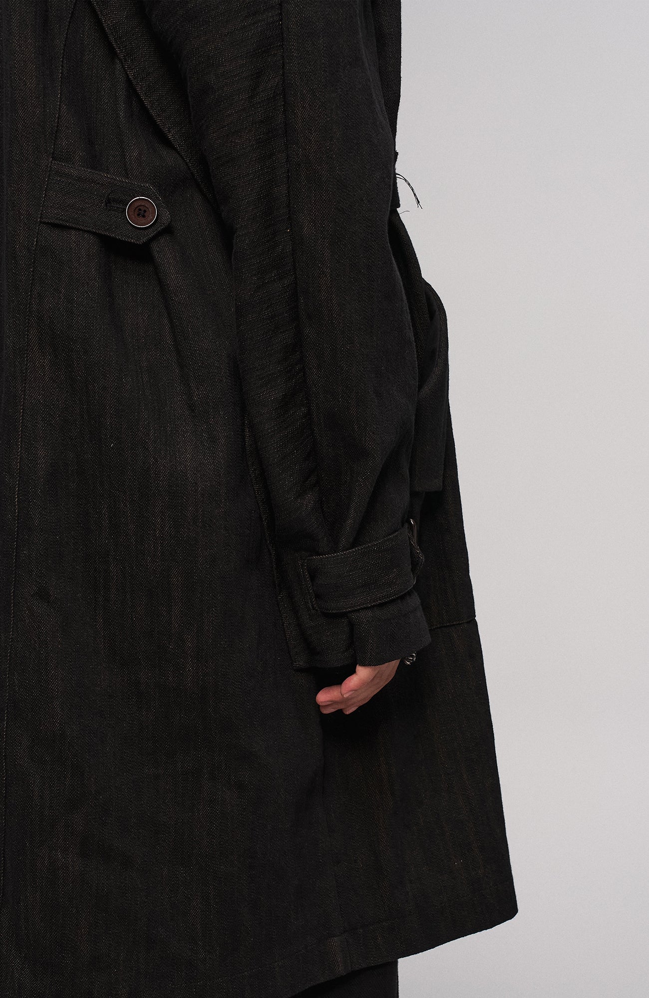 ILNya Nieternite Nifutur Knotted Cape-Back Linen-Blend Trench, premium urban and streetwear designers apparel on PROJECTISR.com, ILNya Nieternite Nifutur