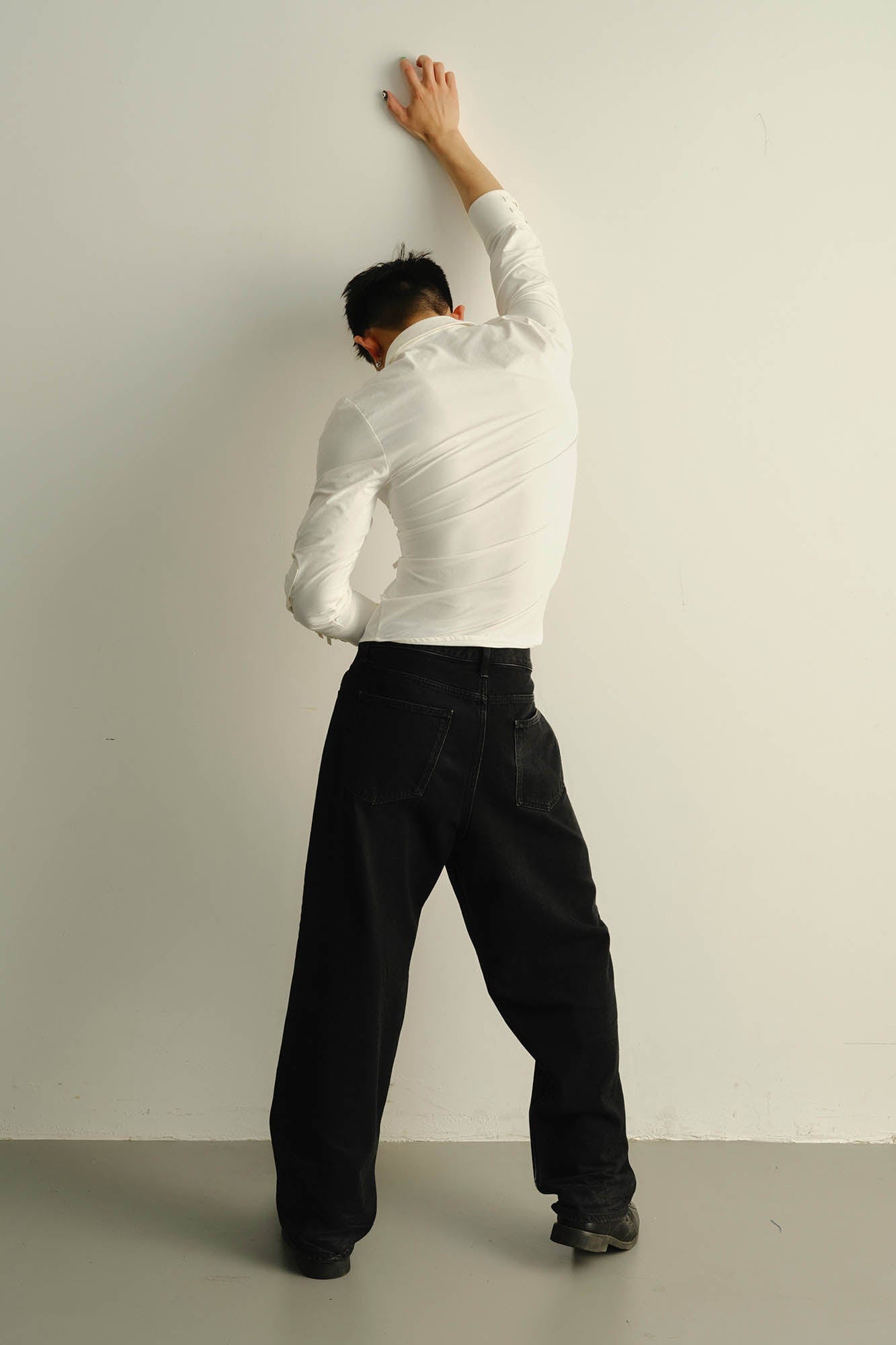 KADAKADA Asymmetrical Multi-Buckle Tailored Fit Shirt, premium urban and streetwear designers apparel on PROJECTISR.com, KADAKADA