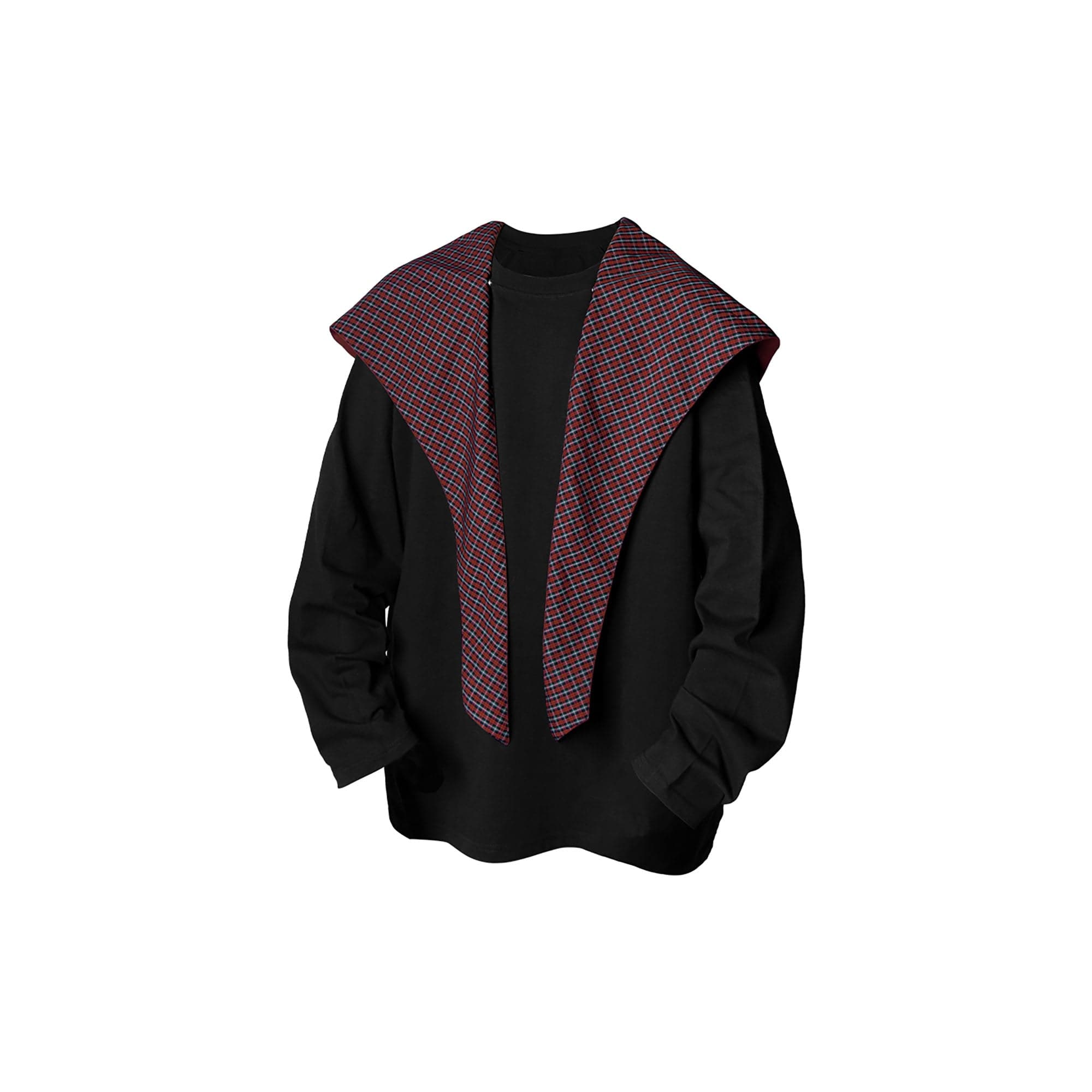 RELABEL Detachable Hood Long-Sleeve Tee Black, premium urban and streetwear designers apparel on PROJECTISR.com, RELABEL