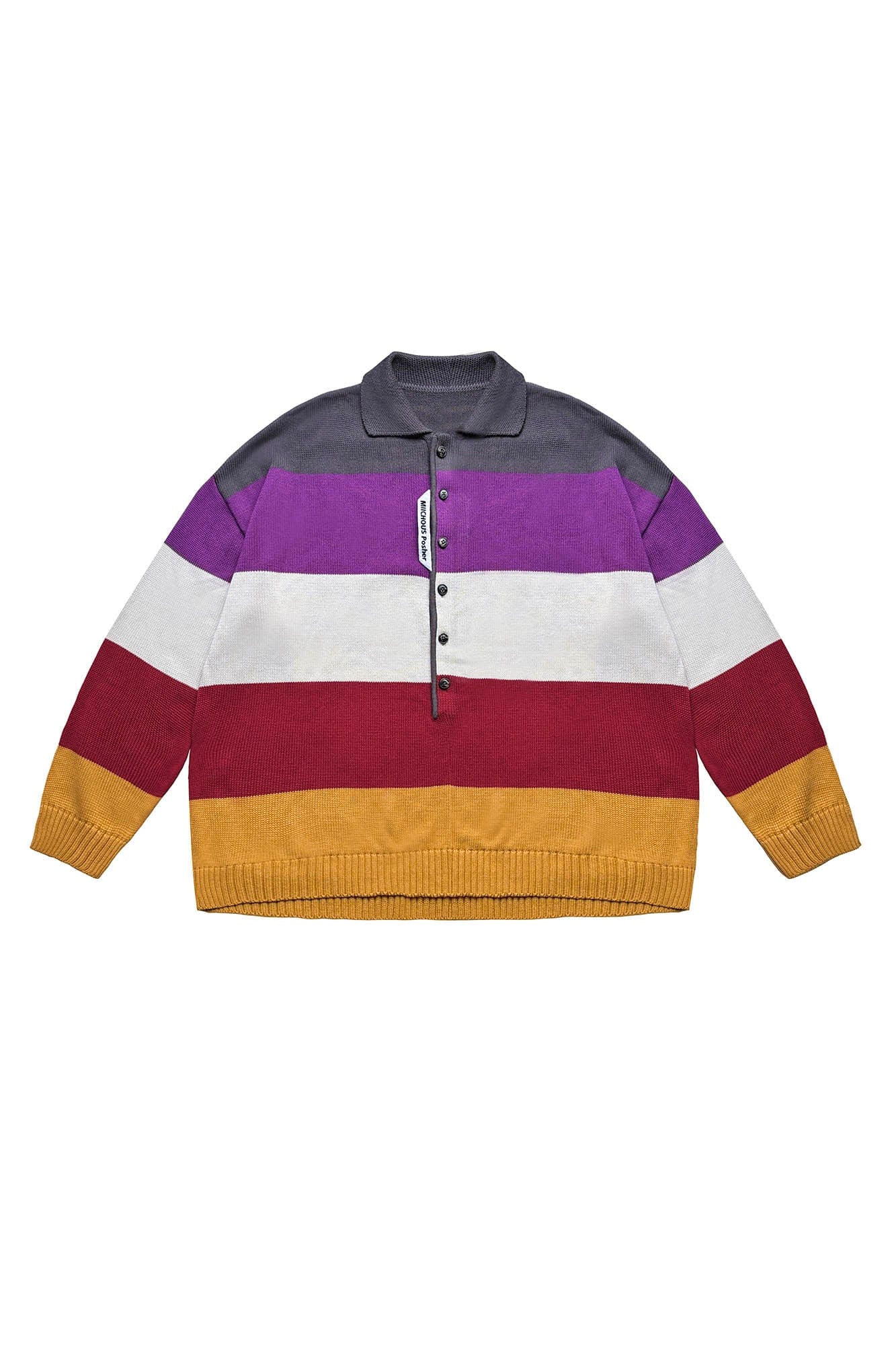 MIICHOUS Nature Magazine Wide-Stripe Polo Sweater, premium urban and streetwear designers apparel on PROJECTISR.com, Miichous