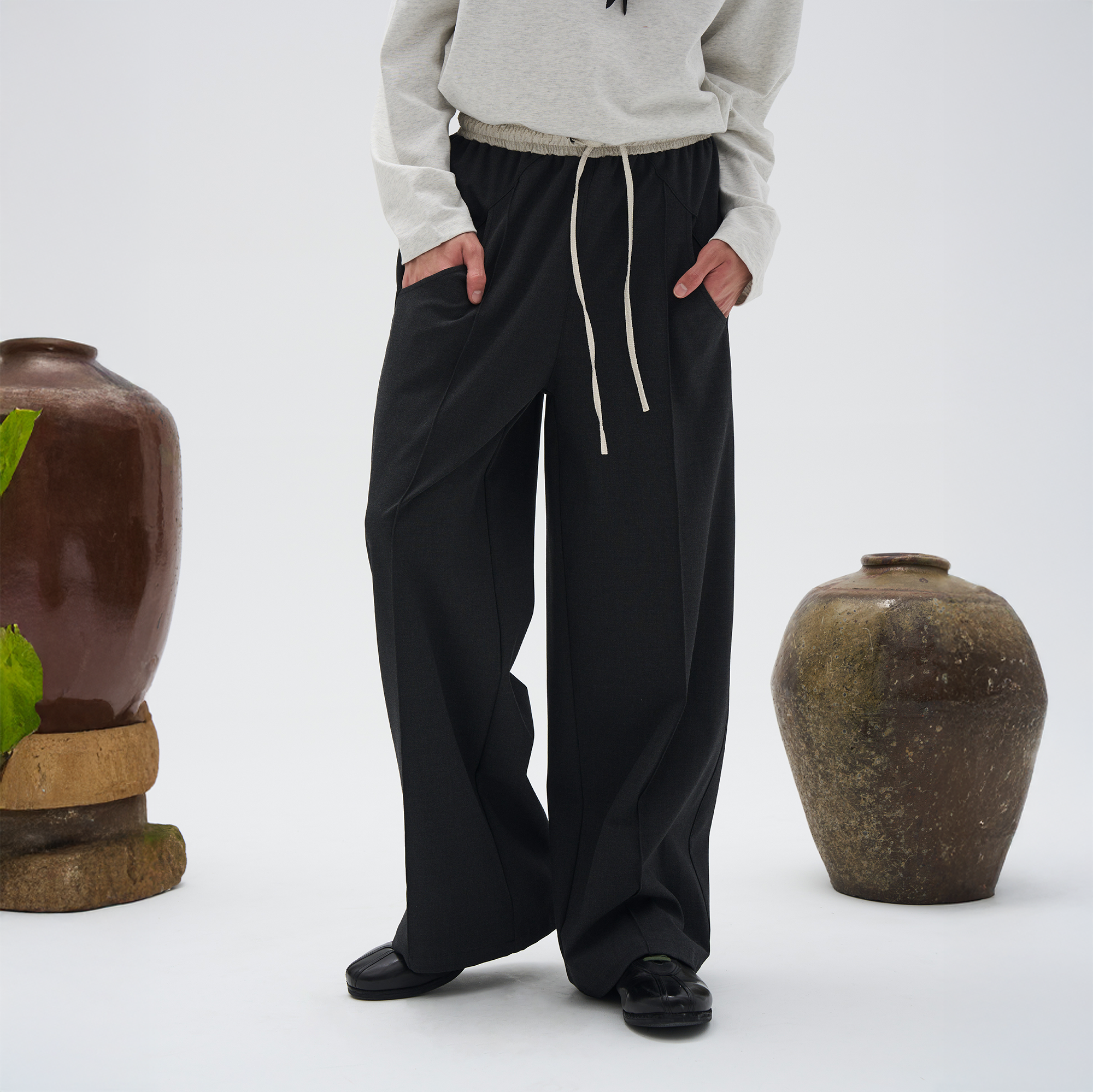 7440 37 1 Contrast Waistband Panelled Trousers, premium urban and streetwear designers apparel on PROJECTISR.com, 7440 37 1