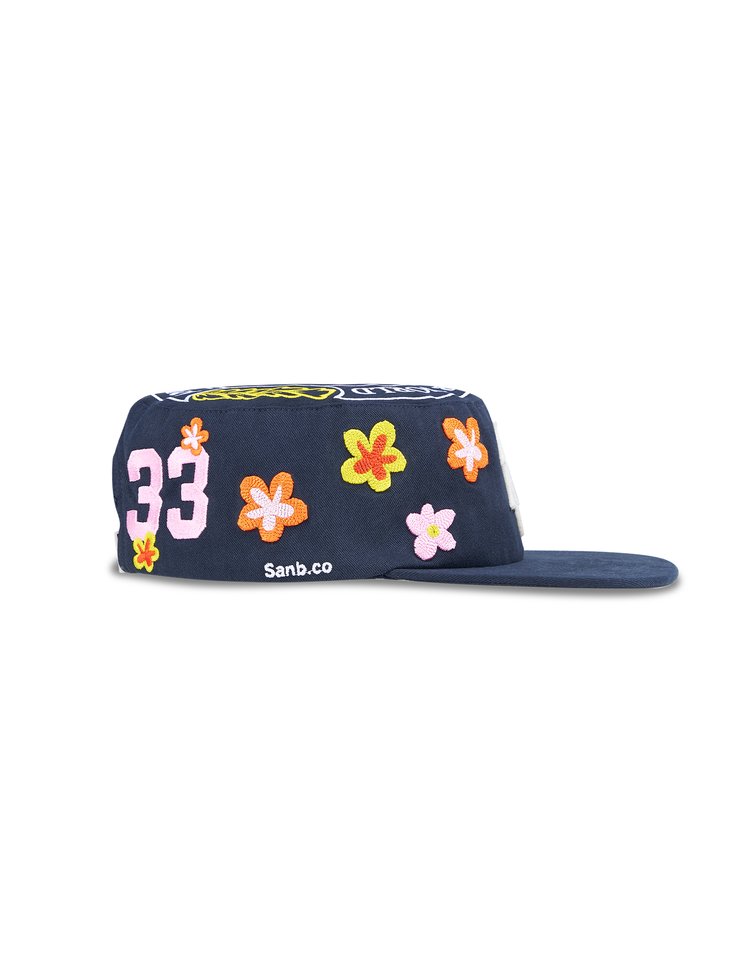SANB Floral Embroidered Pillbox Cap