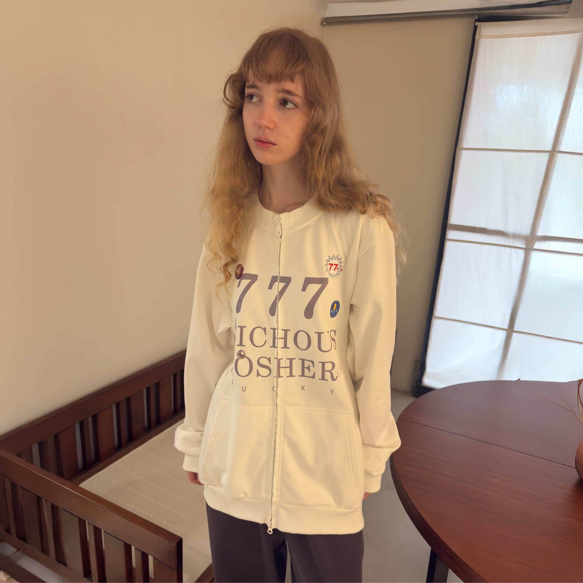 MIICHOUS Lucky 777 Graphic Zip Sweatshirt