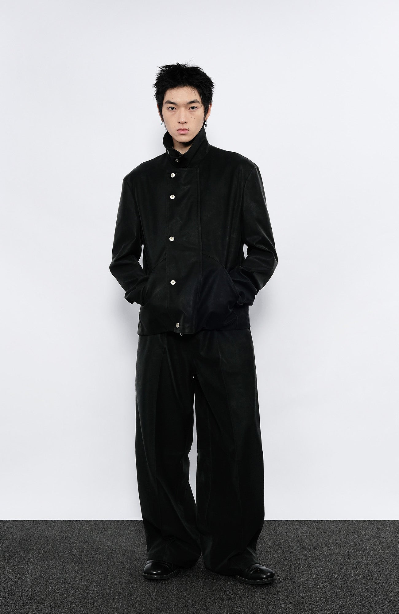 7440 37 1 Back Double-Knee PU Pants, premium urban and streetwear designers apparel on PROJECTISR.com, 7440 37 1