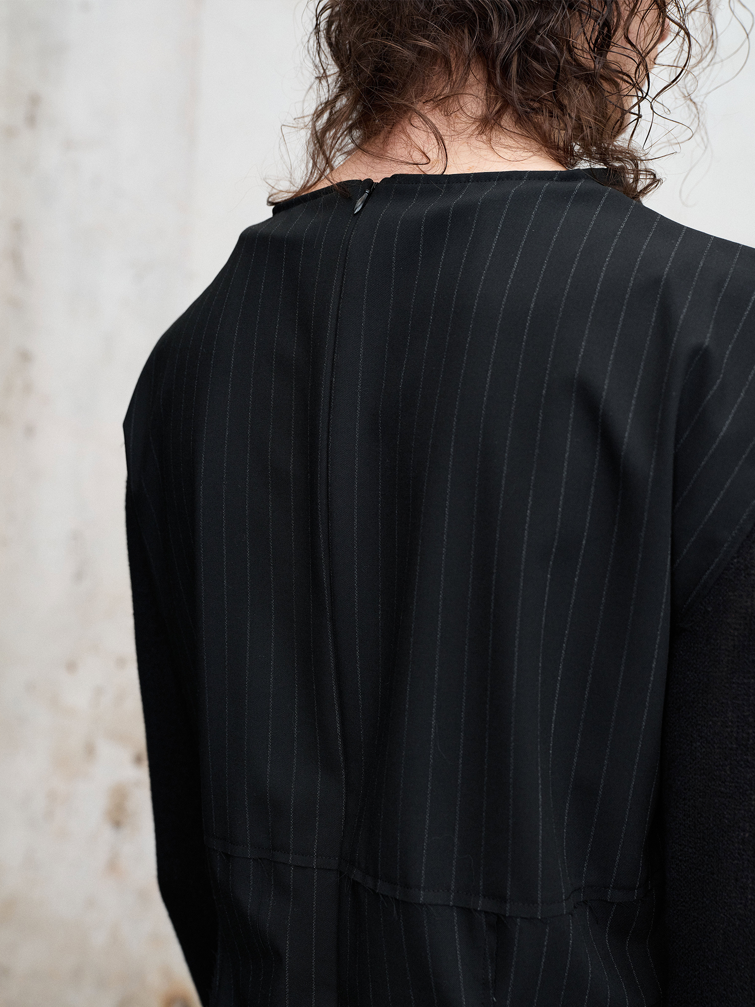ILNya Nieternite Nifutur Paneled Pinstripe Drape Neck Vest