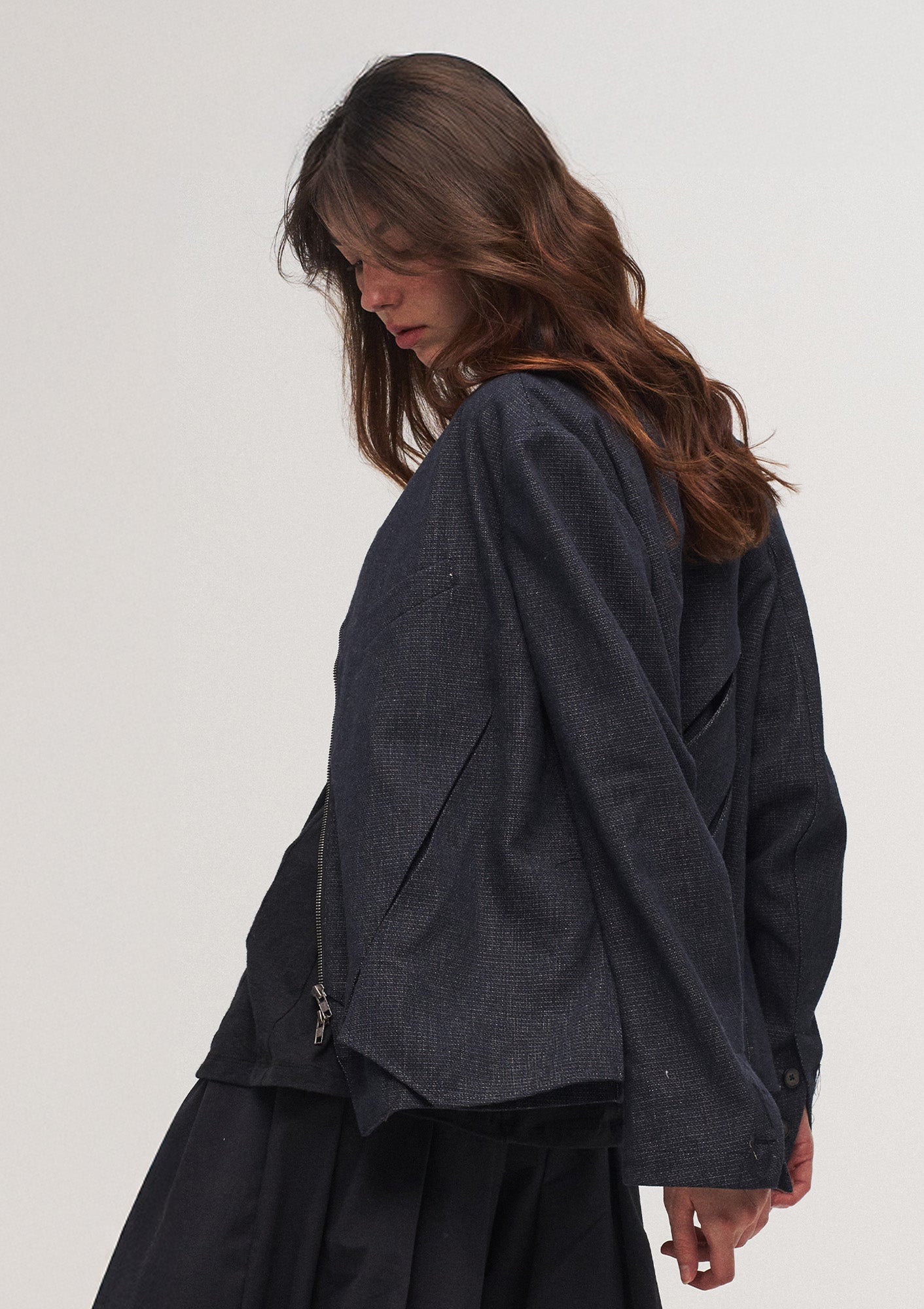 ILNya Nieternite Nifutur Double-Layer Weave Linen Jacket Blue, premium urban and streetwear designers apparel on PROJECTISR.com, ILNya Nieternite Nifutur