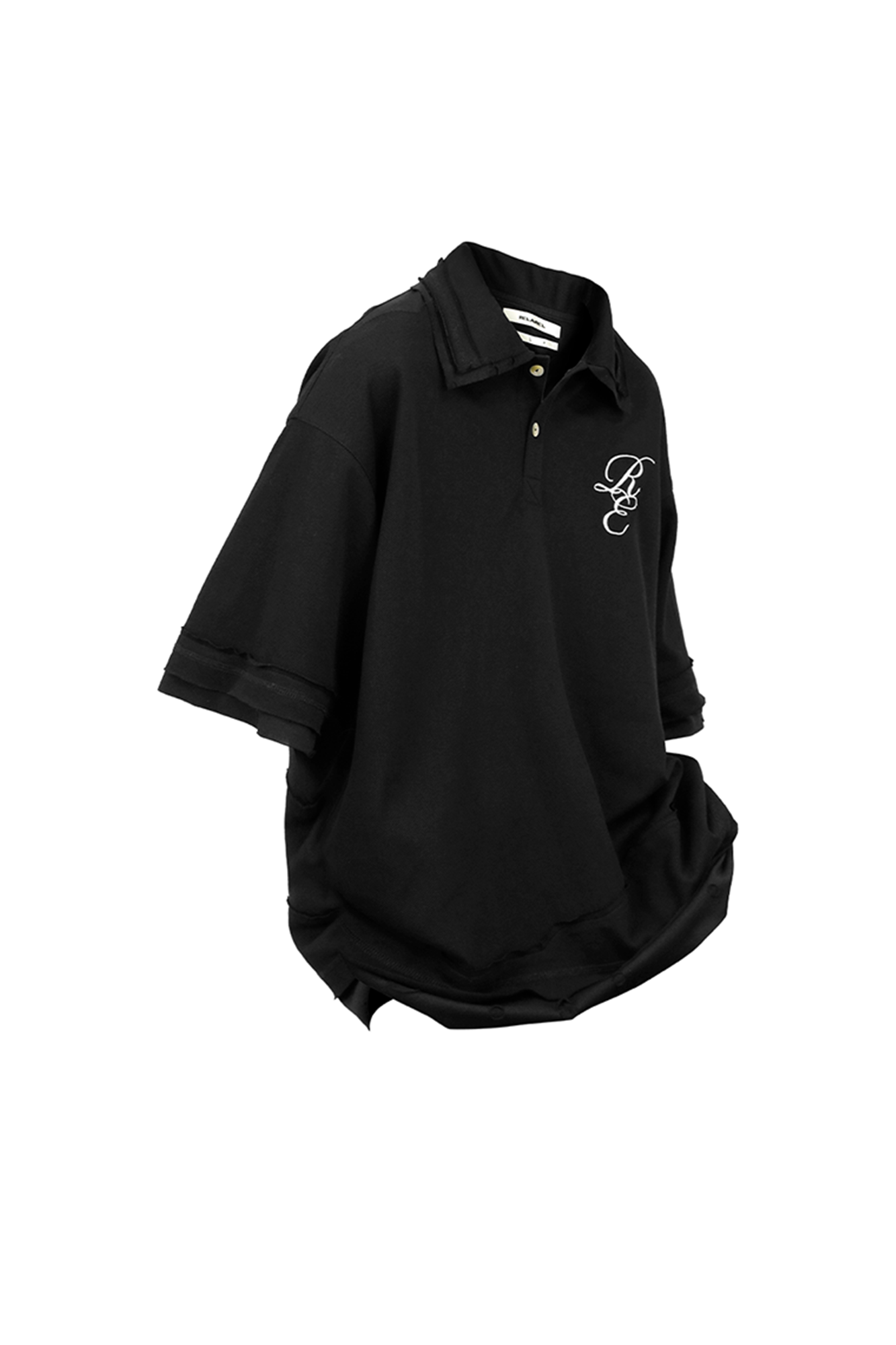 RELABEL Spliced Embroidered Polo Shirt, premium urban and streetwear designers apparel on PROJECTISR.com, RELABEL
