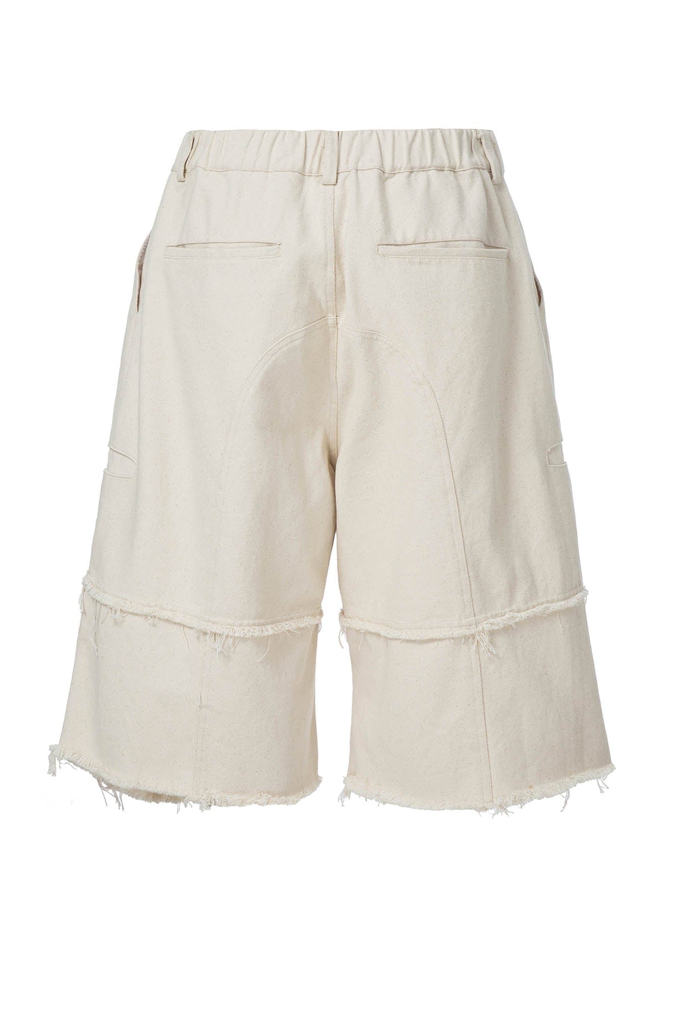 F2CE Layered Spliced Frayed-Edge Shorts, premium urban and streetwear designers apparel on PROJECTISR.com, F2CE