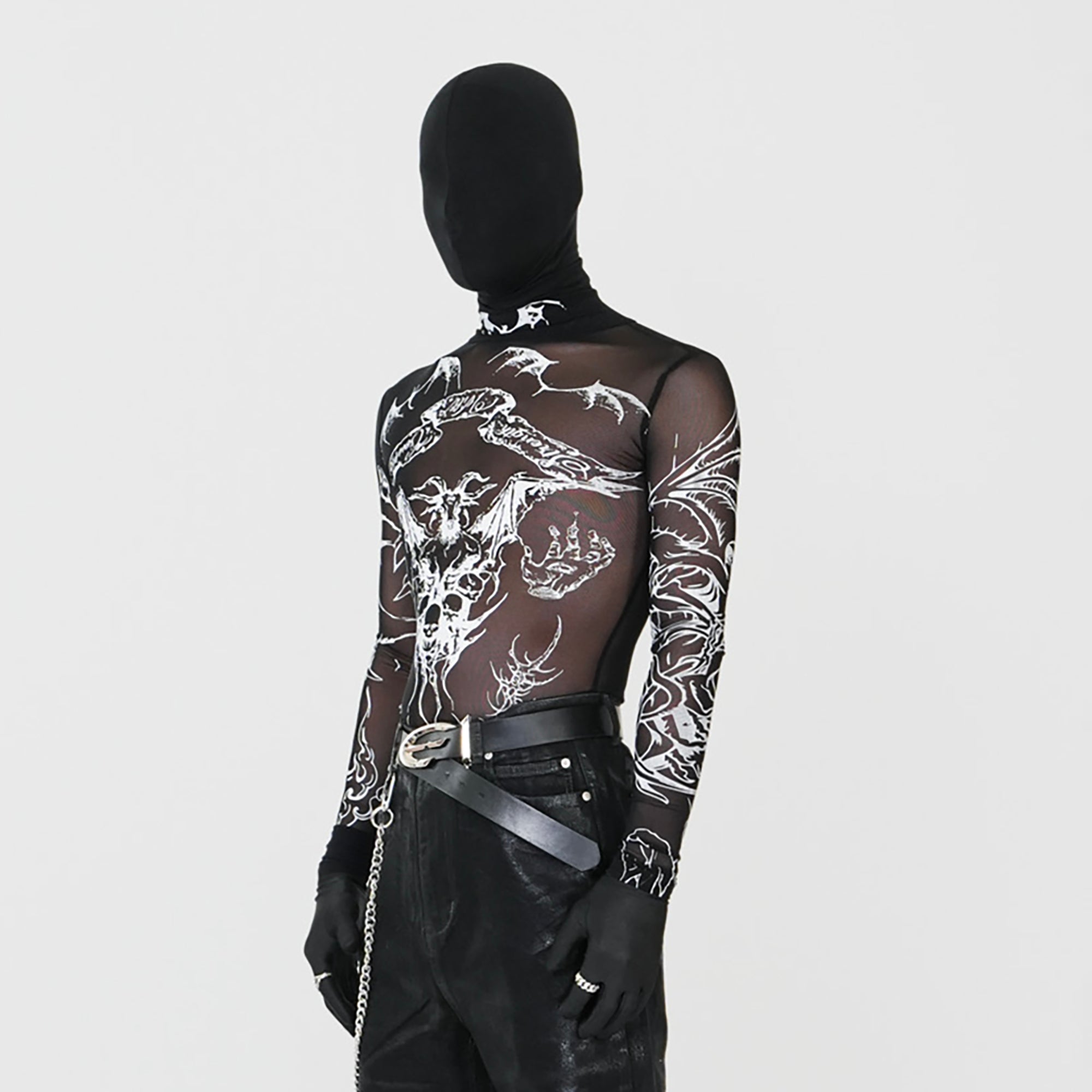 VE2 Gothic Tattoo Mesh Long-Sleeve Tee