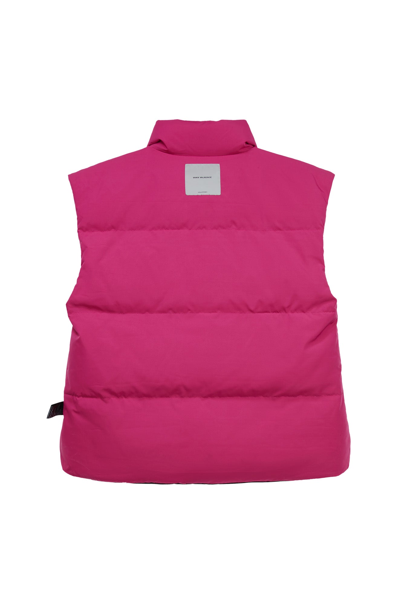 VANN VALRENCE High-Neck Oversized Down Vest Hot Pink
