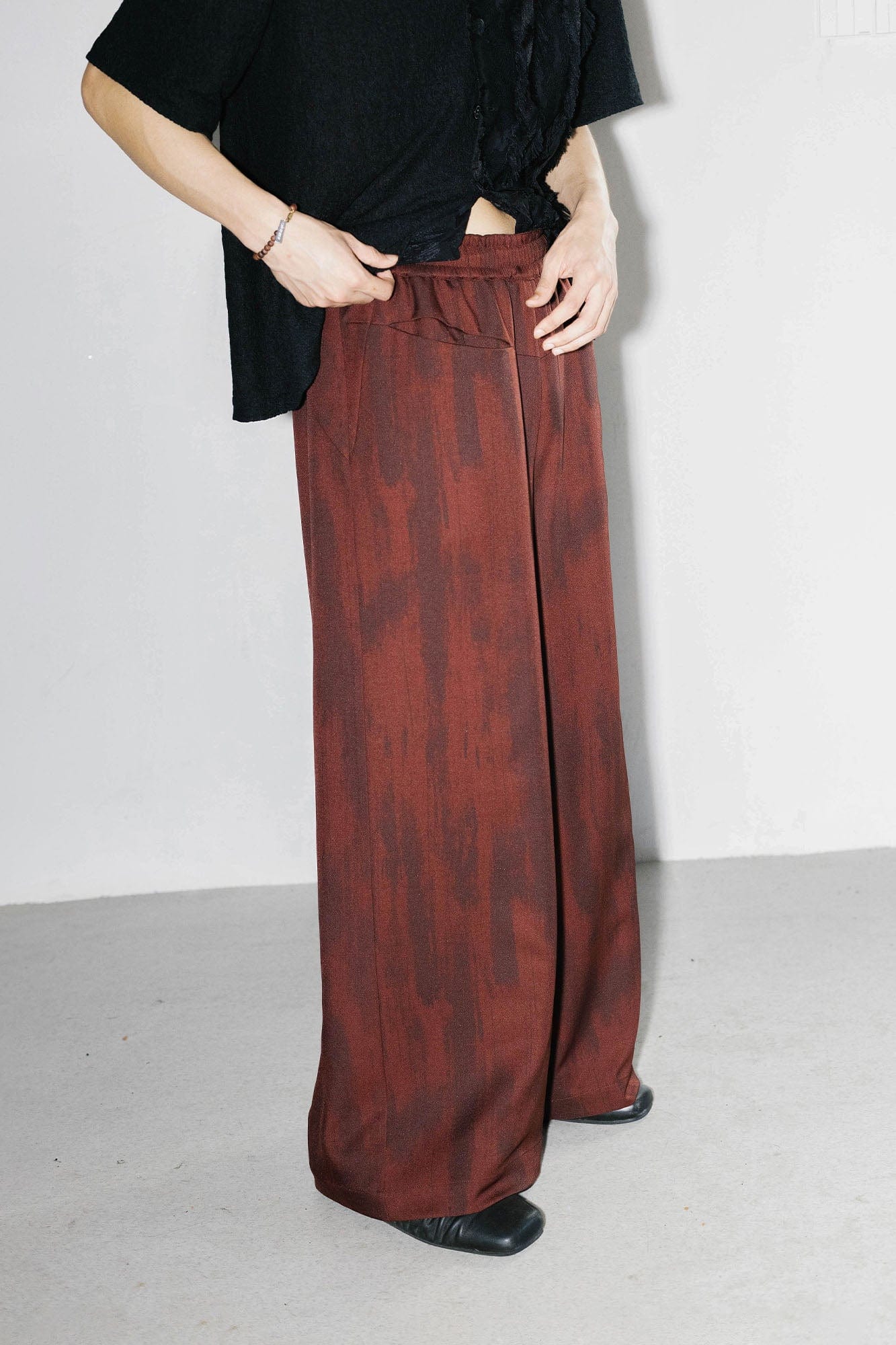 ALVNG AR ANTS Tie-Dye Reversible Wide-Leg Drawstring Pants, premium urban and streetwear designers apparel on PROJECTISR.com, ALVNG AR ANTS