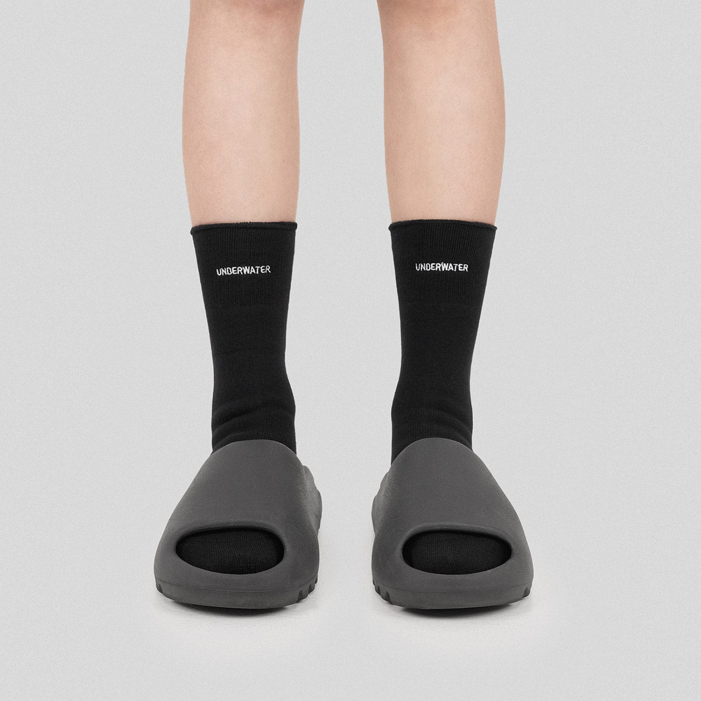 UNDERWATER Embroidered Socks Black, premium urban and streetwear designers apparel on PROJECTISR.com, UNDERWATER