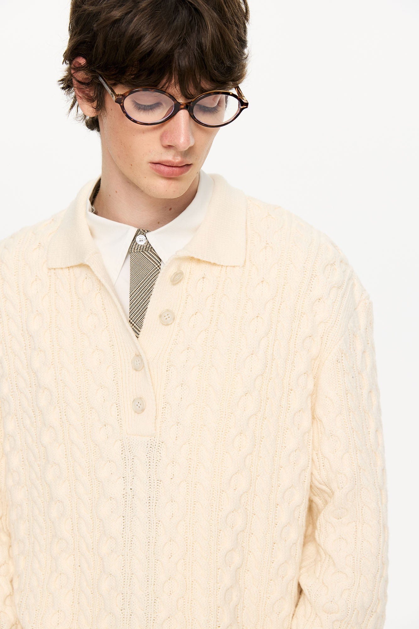 KREATE Cable Knit Polo Sweater, premium urban and streetwear designers apparel on PROJECTISR.com, KREATE
