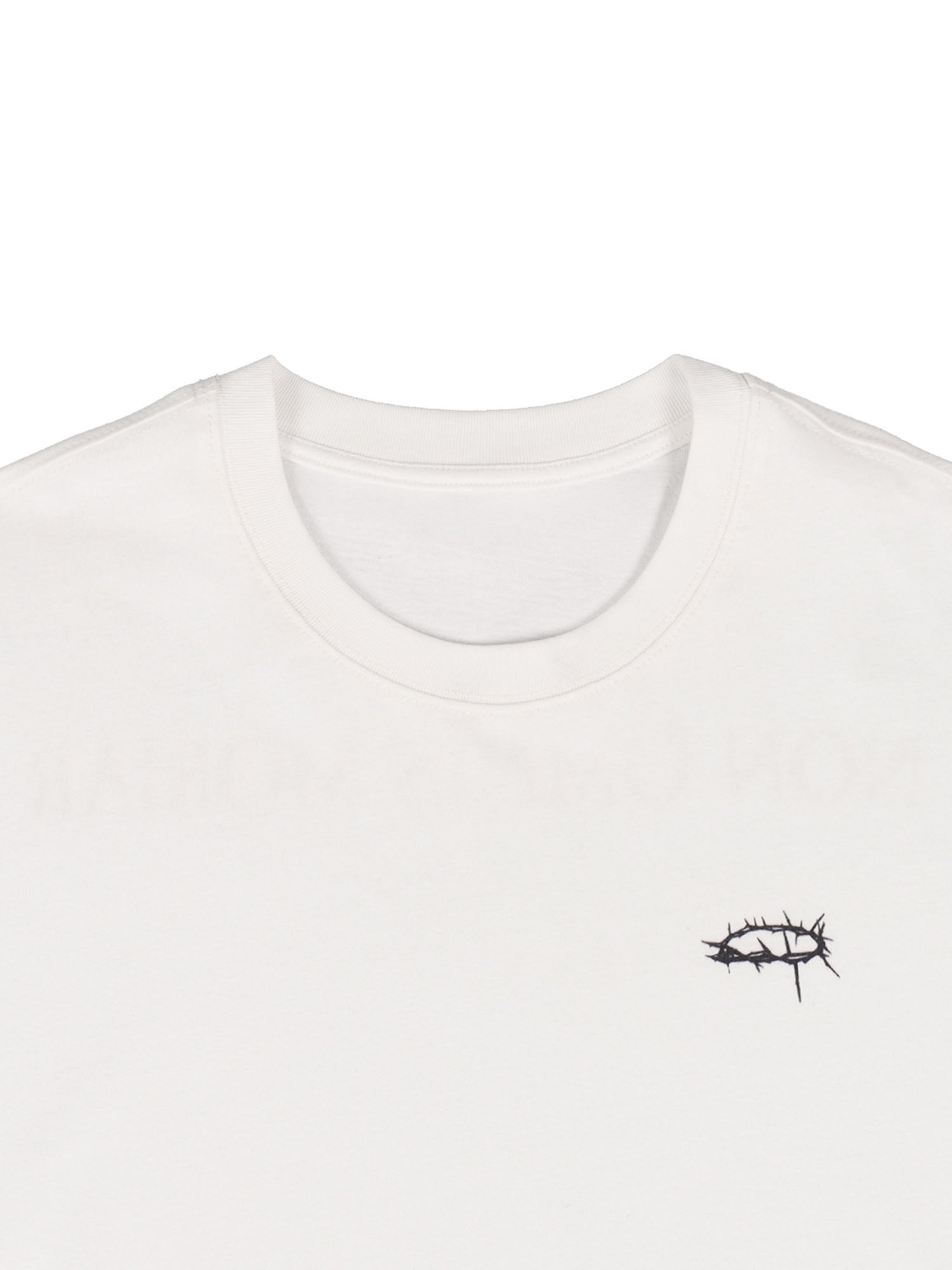 UNDERWATER Thorn Ring LOGO Long-Sleeve Tee White