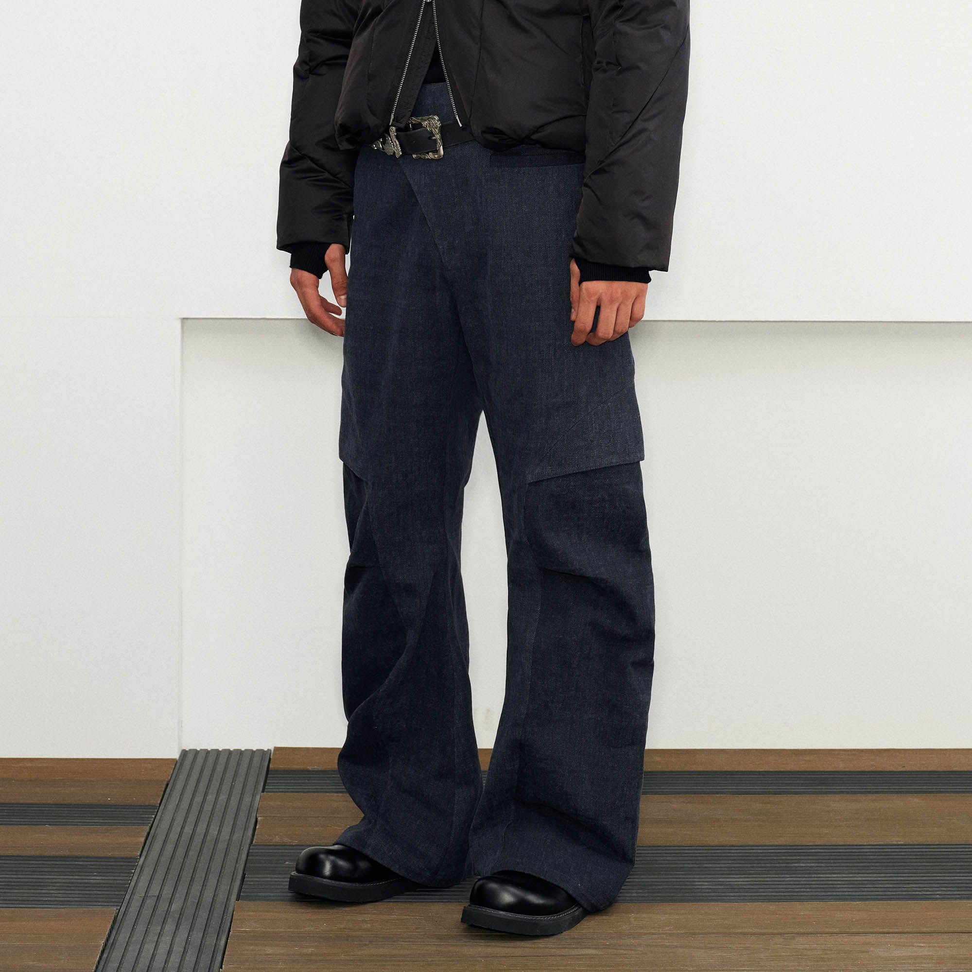 KREATE Crinkled Asymmetrical Closing Pants, premium urban and streetwear designers apparel on PROJECTISR.com, KREATE