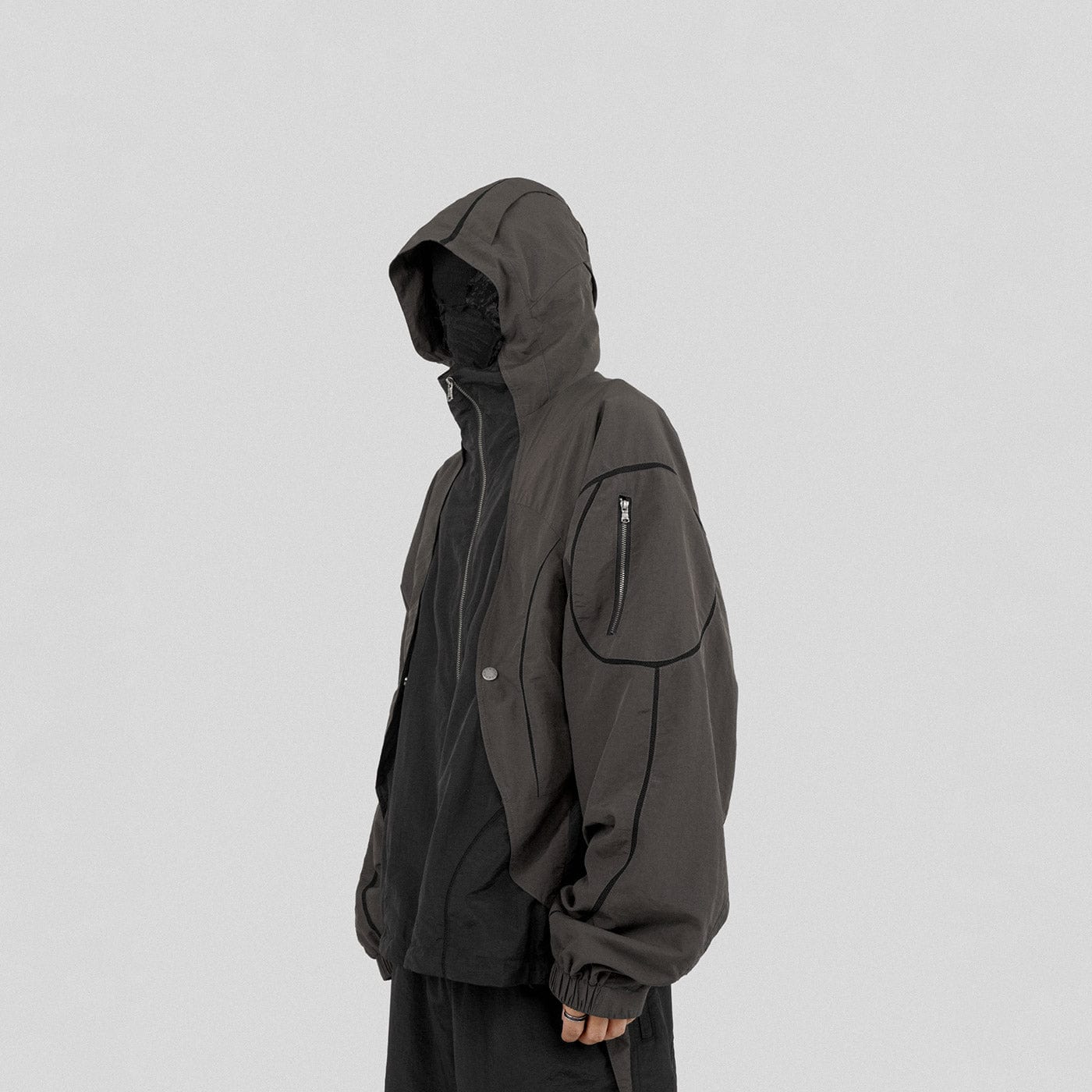 UNDERWATER Wasteland Deconstructed Windbreaker, premium urban and streetwear designers apparel on PROJECTISR.com, UNDERWATER