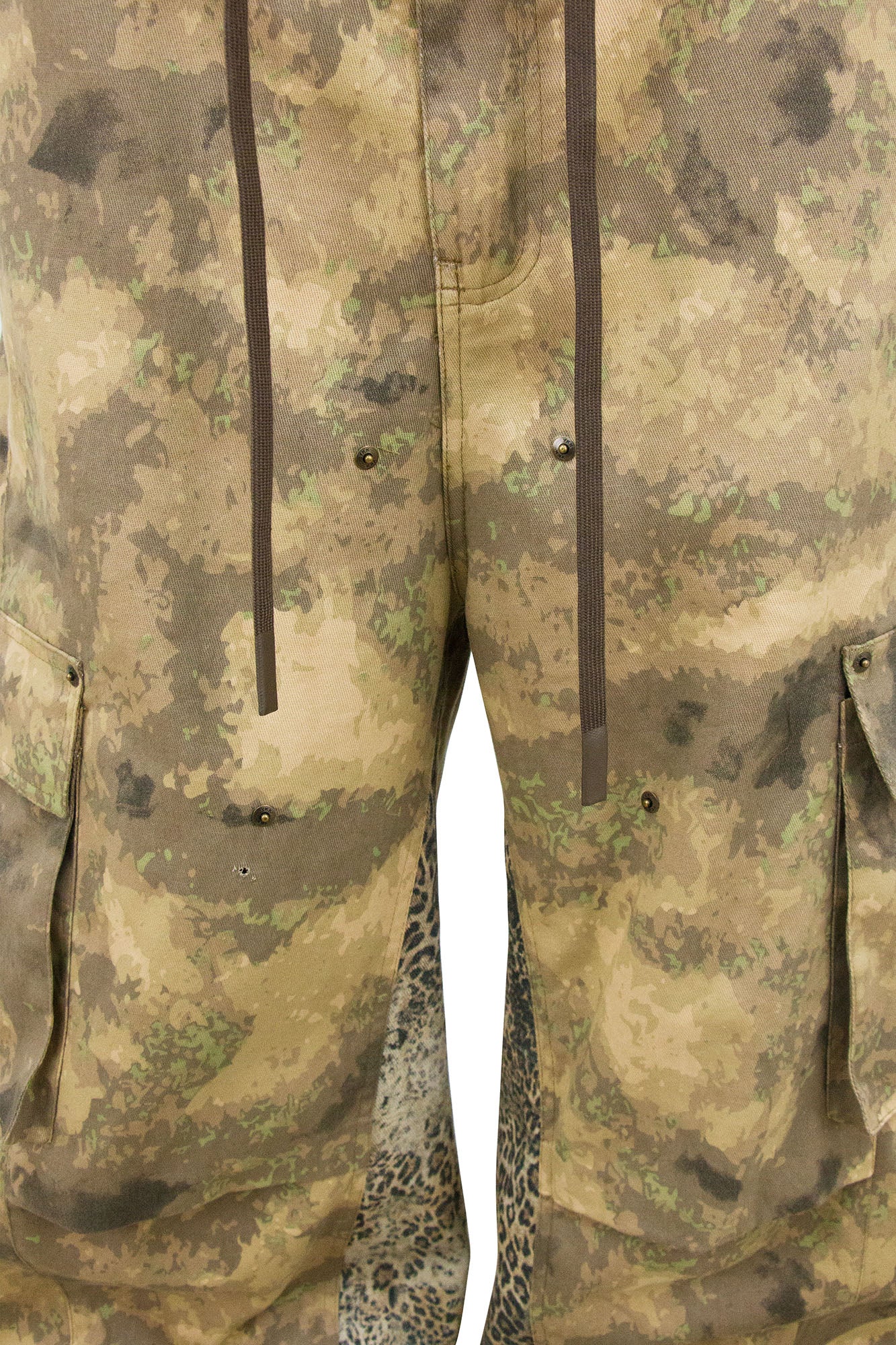 RELABEL Leopard Panel Camo Cargo, premium urban and streetwear designers apparel on PROJECTISR.com, RELABEL