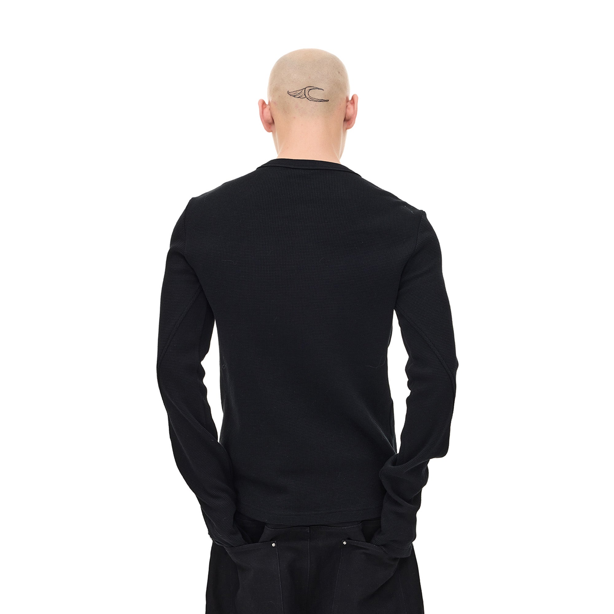 WHISTLEHUNTER Waffle-Knit Snap Henley Long-Sleeve Tee, premium urban and streetwear designers apparel on PROJECTISR.com, WHISTLEHUNTER
