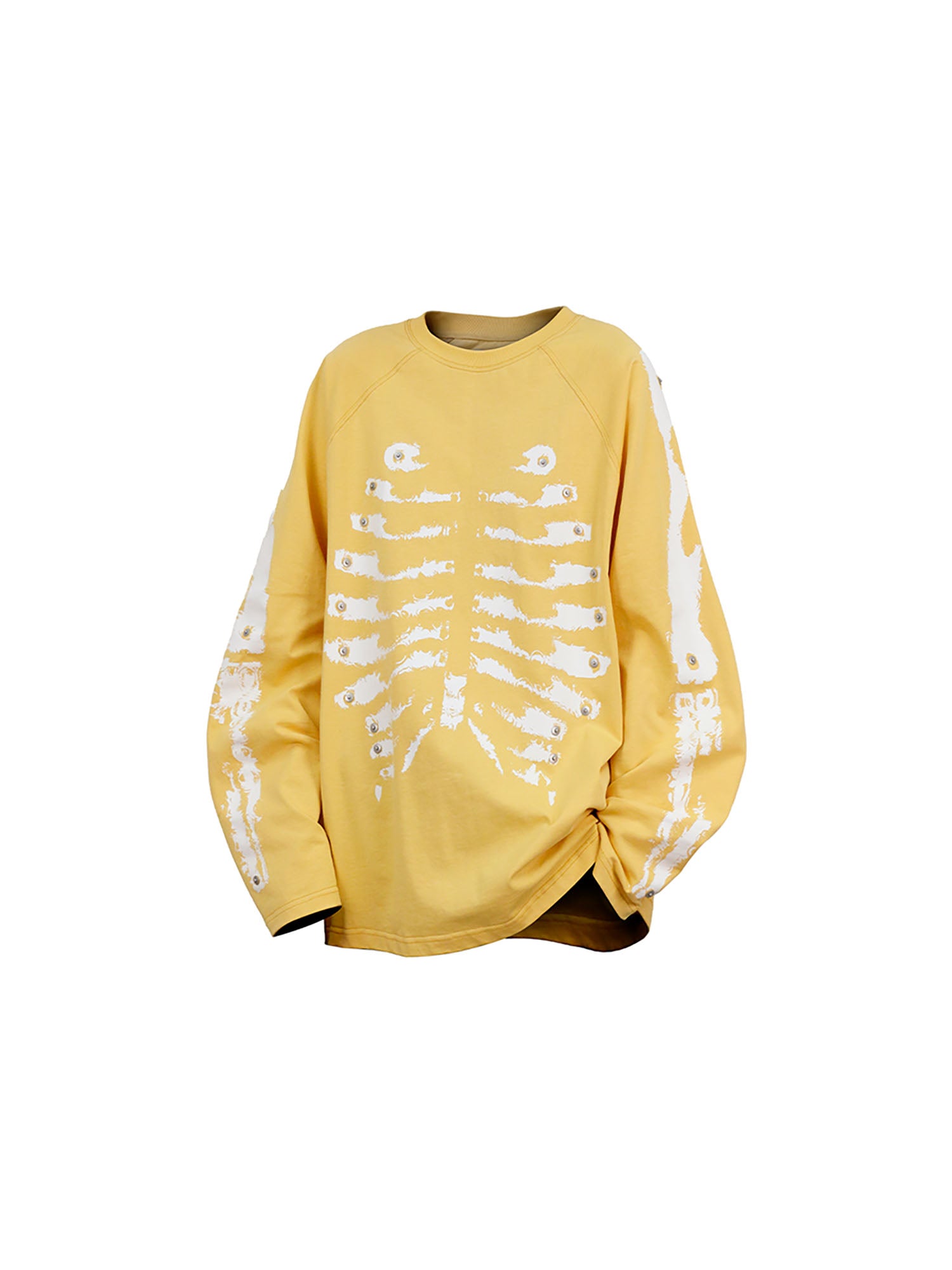 RELABEL Skeleton Graphic Rivet Long-Sleeve Tee, premium urban and streetwear designers apparel on PROJECTISR.com, RELABEL