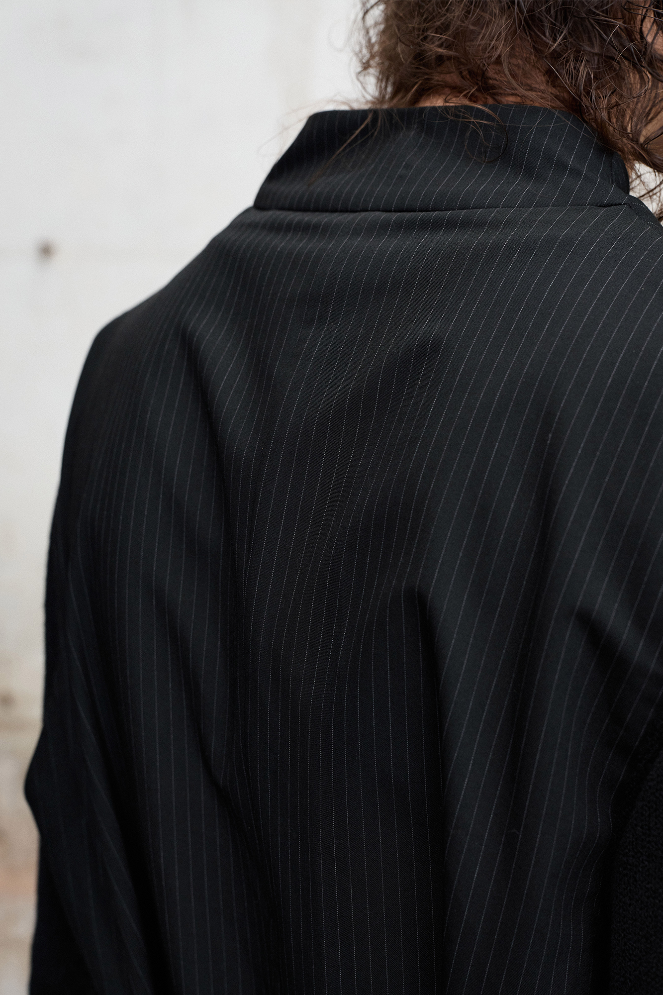 ILNya Nieternite Nifutur Double-Collar Panel Pinstripe Vest, premium urban and streetwear designers apparel on PROJECTISR.com, ILNya Nieternite Nifutur
