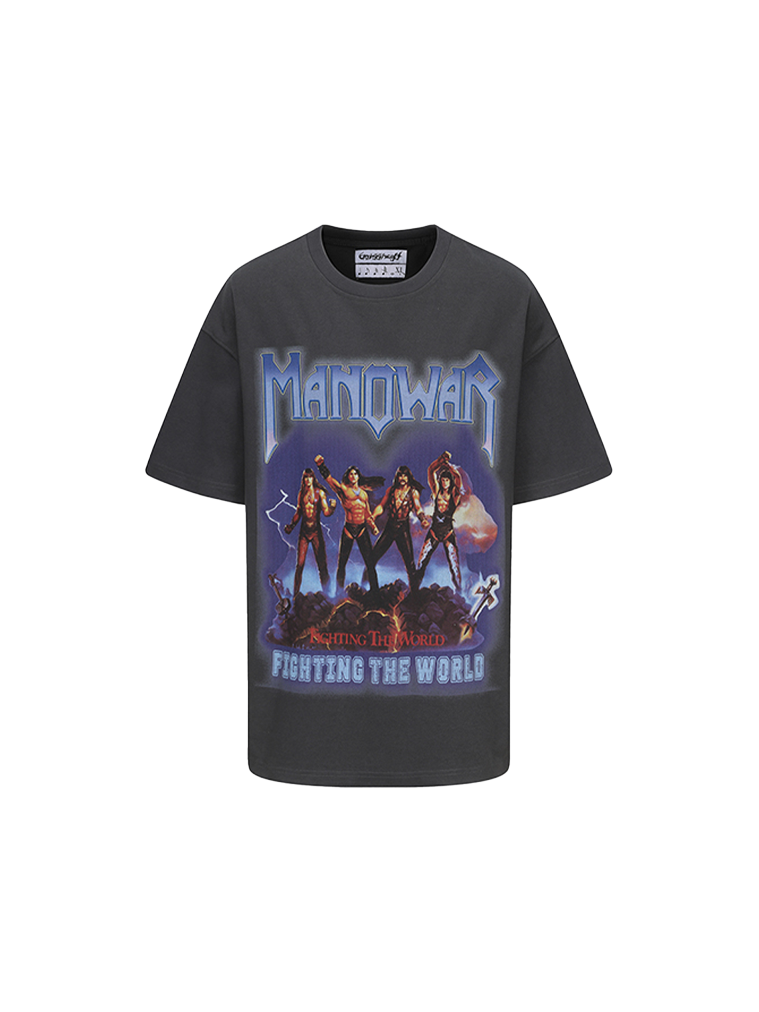 ERISSTOFF Washed Manowar Graphic Oversized T-Shirt