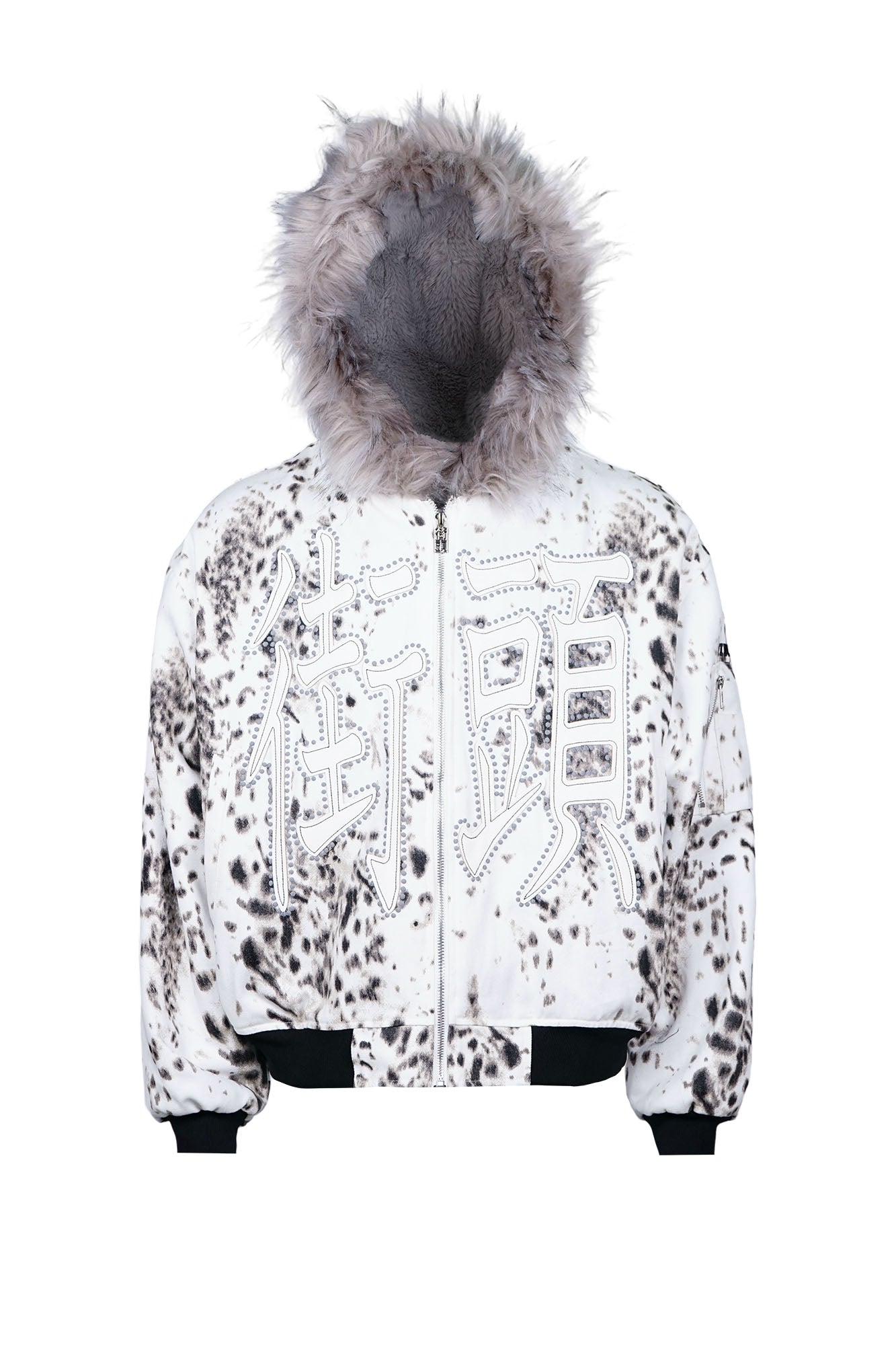 VINKID Leopard Faux Fur Hooded Padded Jacket