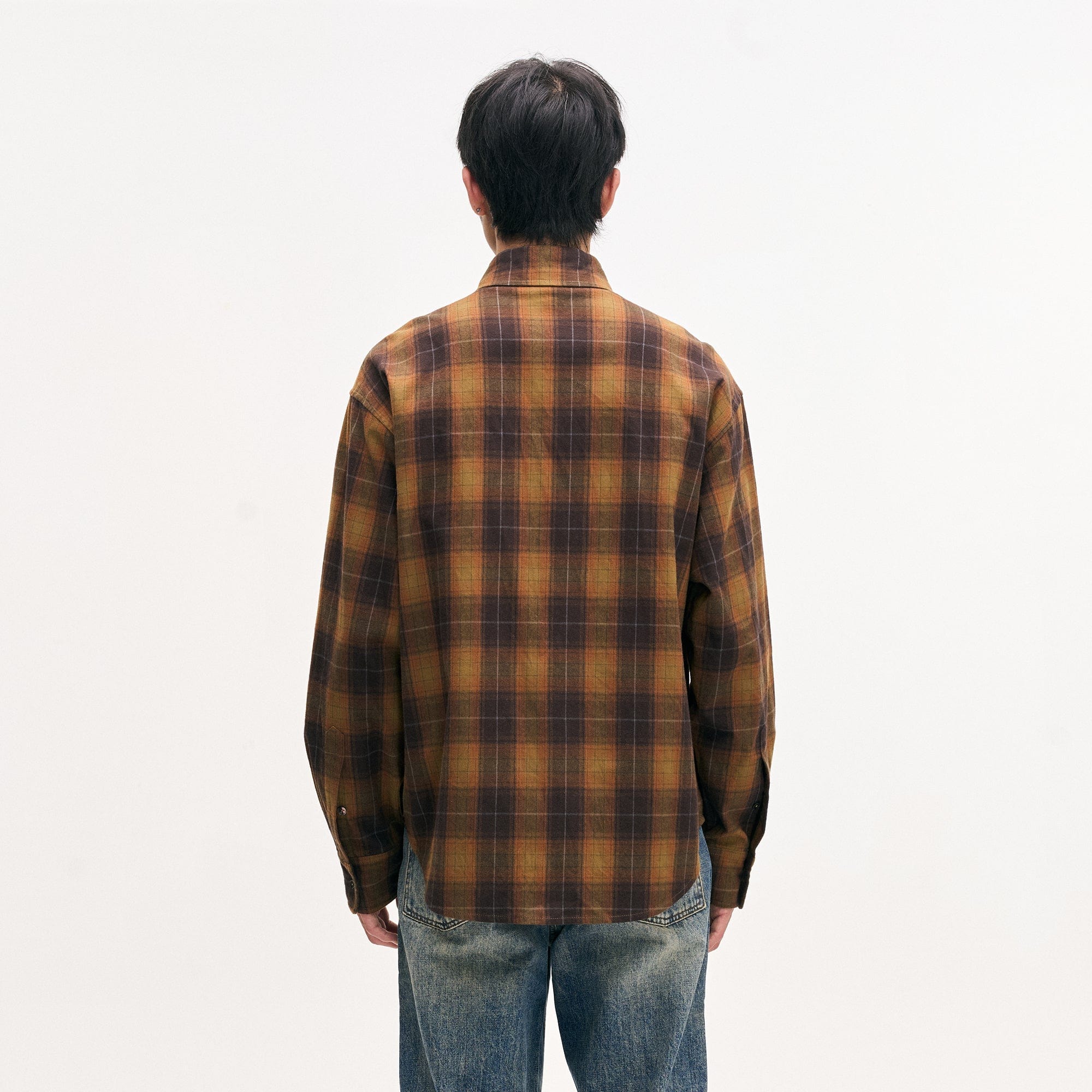 LEONSENSE Classic Plaid Shirt Showa Brown, premium urban and streetwear designers apparel on PROJECTISR.com, LEONSENSE