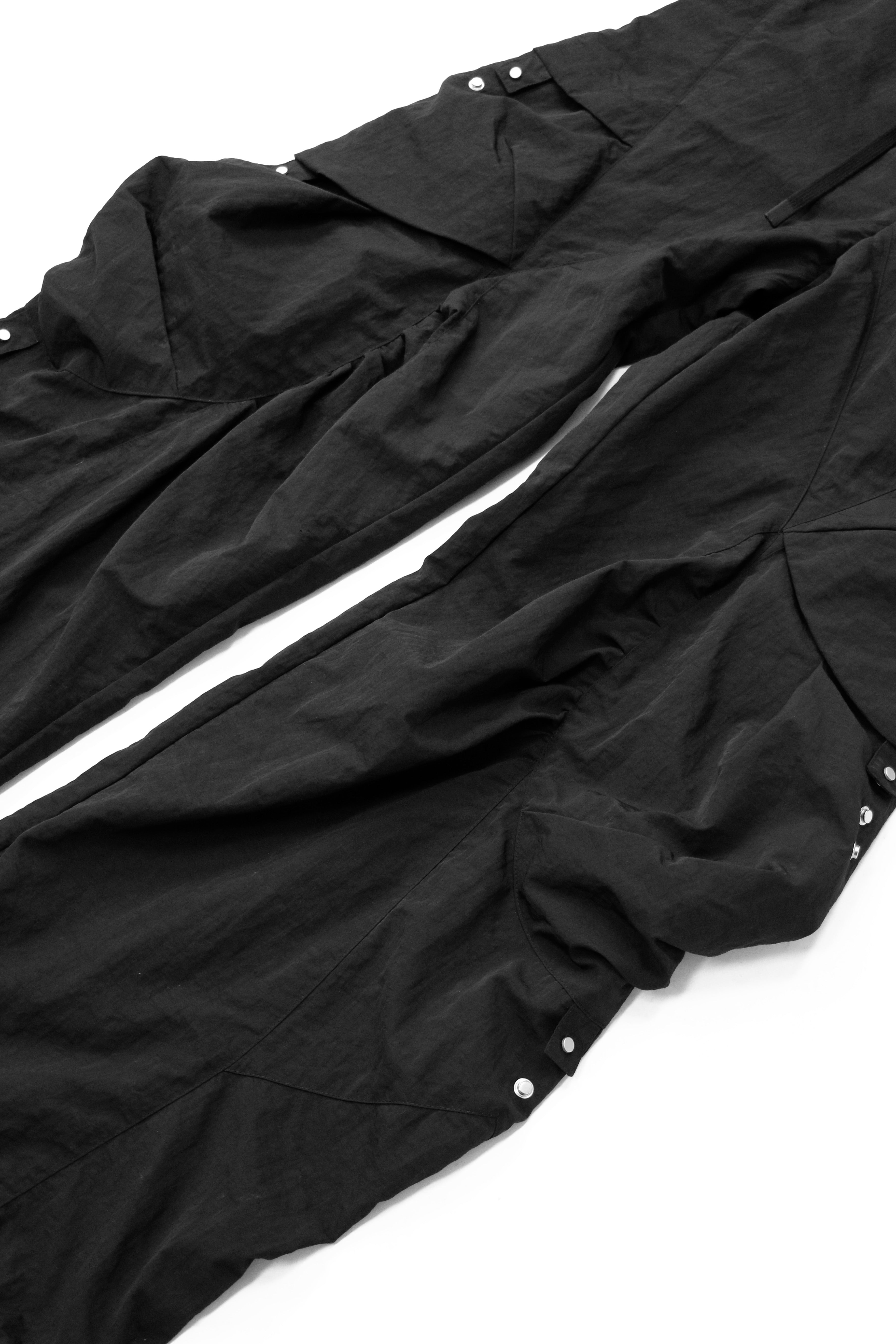 RELABEL Waterproof Nylon Drawstring Oversized Cargo Black, premium urban and streetwear designers apparel on PROJECTISR.com, RELABEL