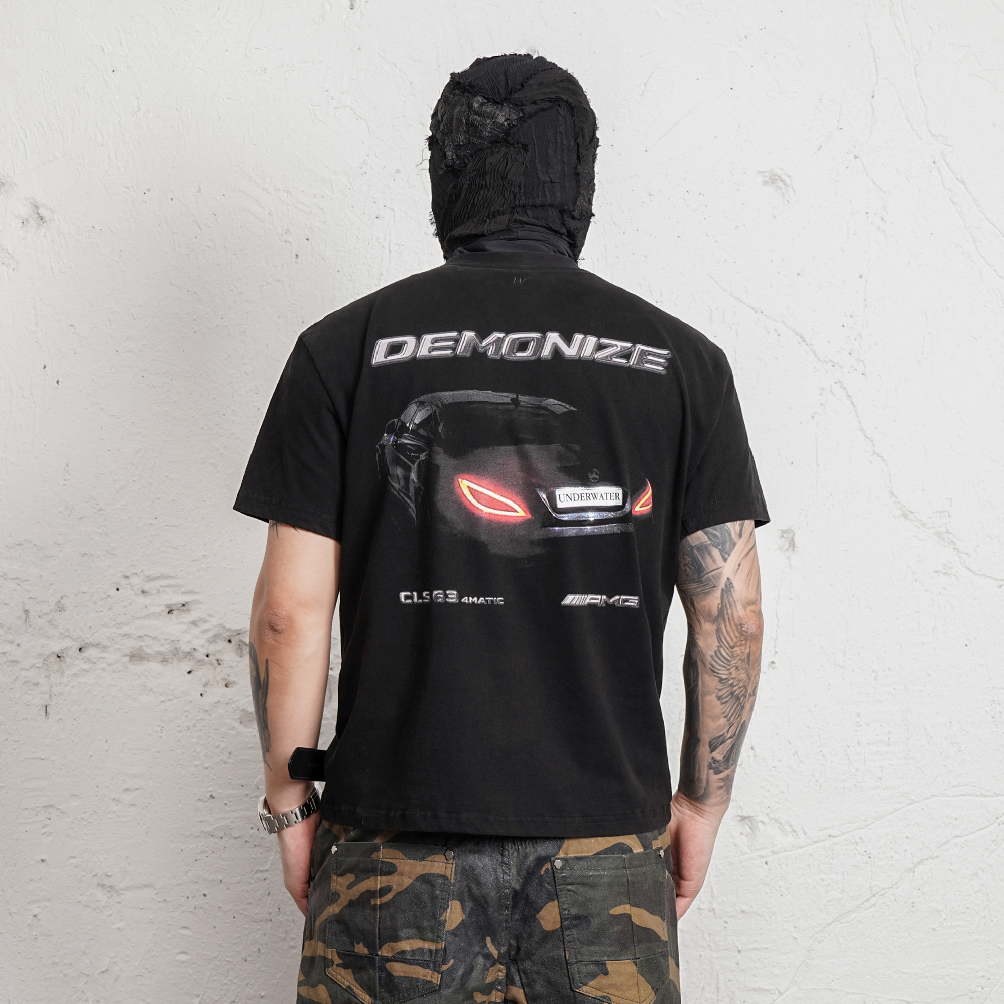 UNDERWATER Demon Eye Racing Graphic Washed T-Shirt, premium urban and streetwear designers apparel on PROJECTISR.com, UNDERWATER