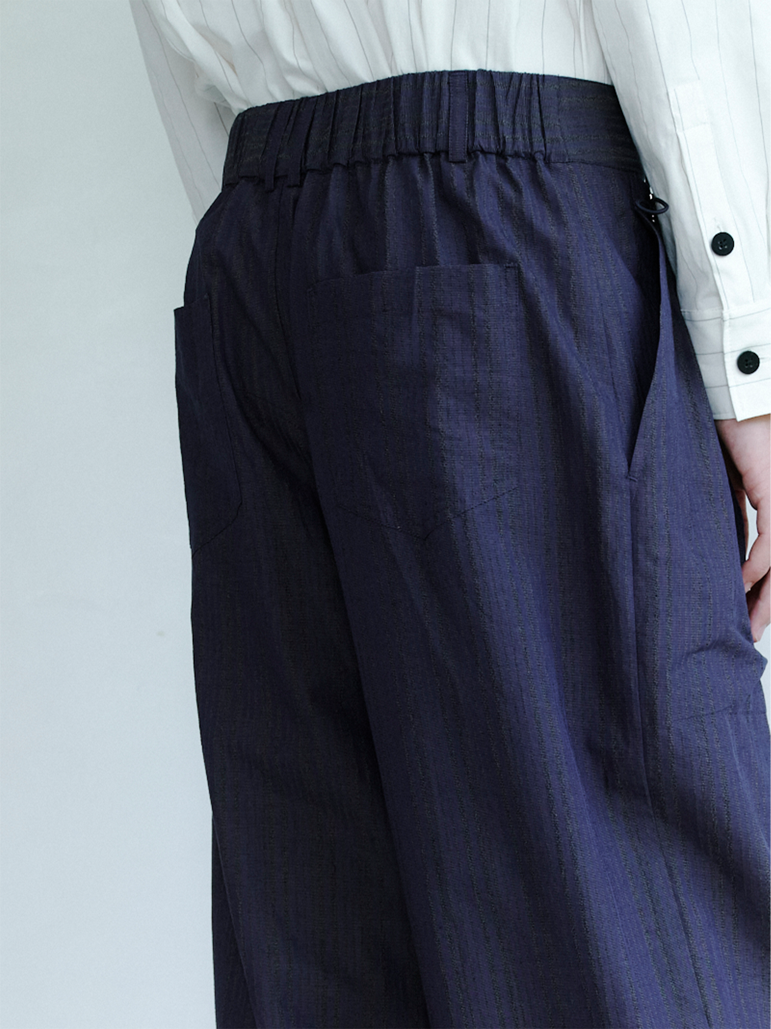 GRAINMUSTARD Drawstring Pleated Straight-Leg Trousers, premium urban and streetwear designers apparel on PROJECTISR.com, GRAINMUSTARD