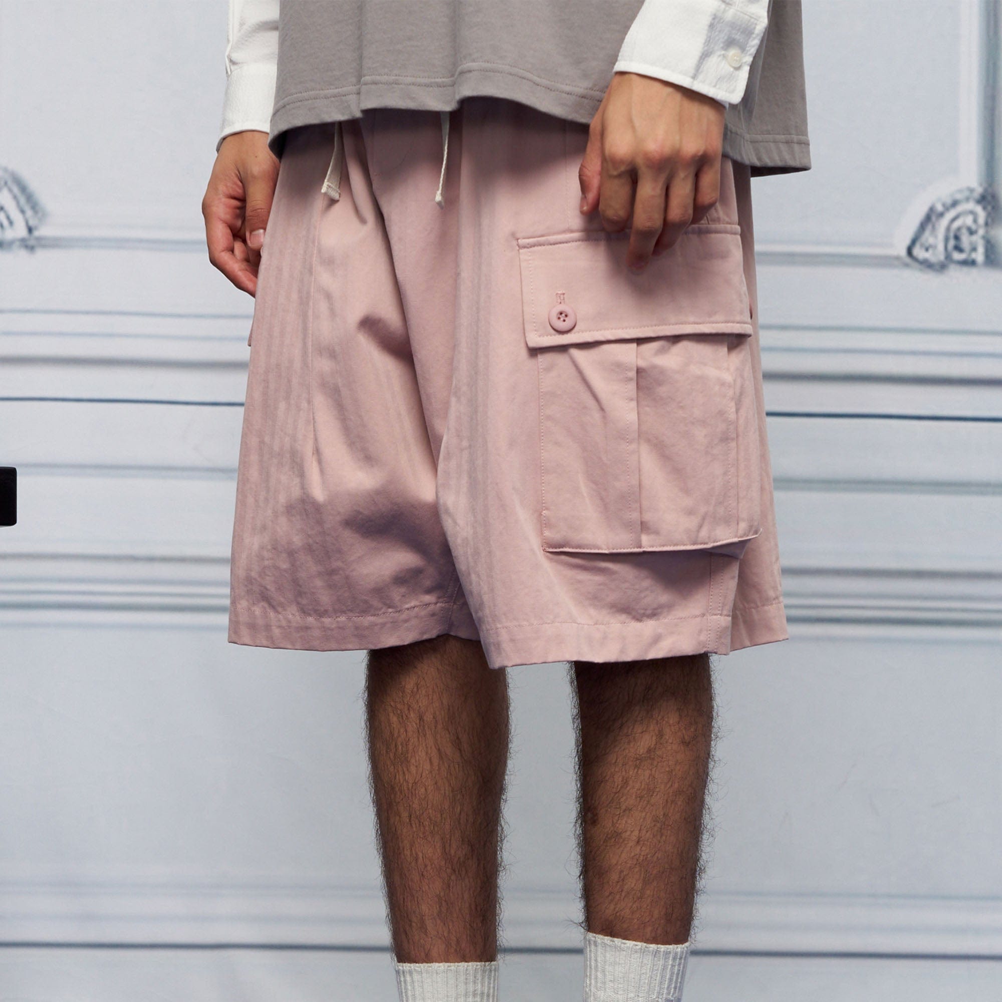 UNLIMITED MOTE Multi-Pocket Drawstring Cargo Shorts, premium urban and streetwear designers apparel on PROJECTISR.com, UNLIMITED MOTE