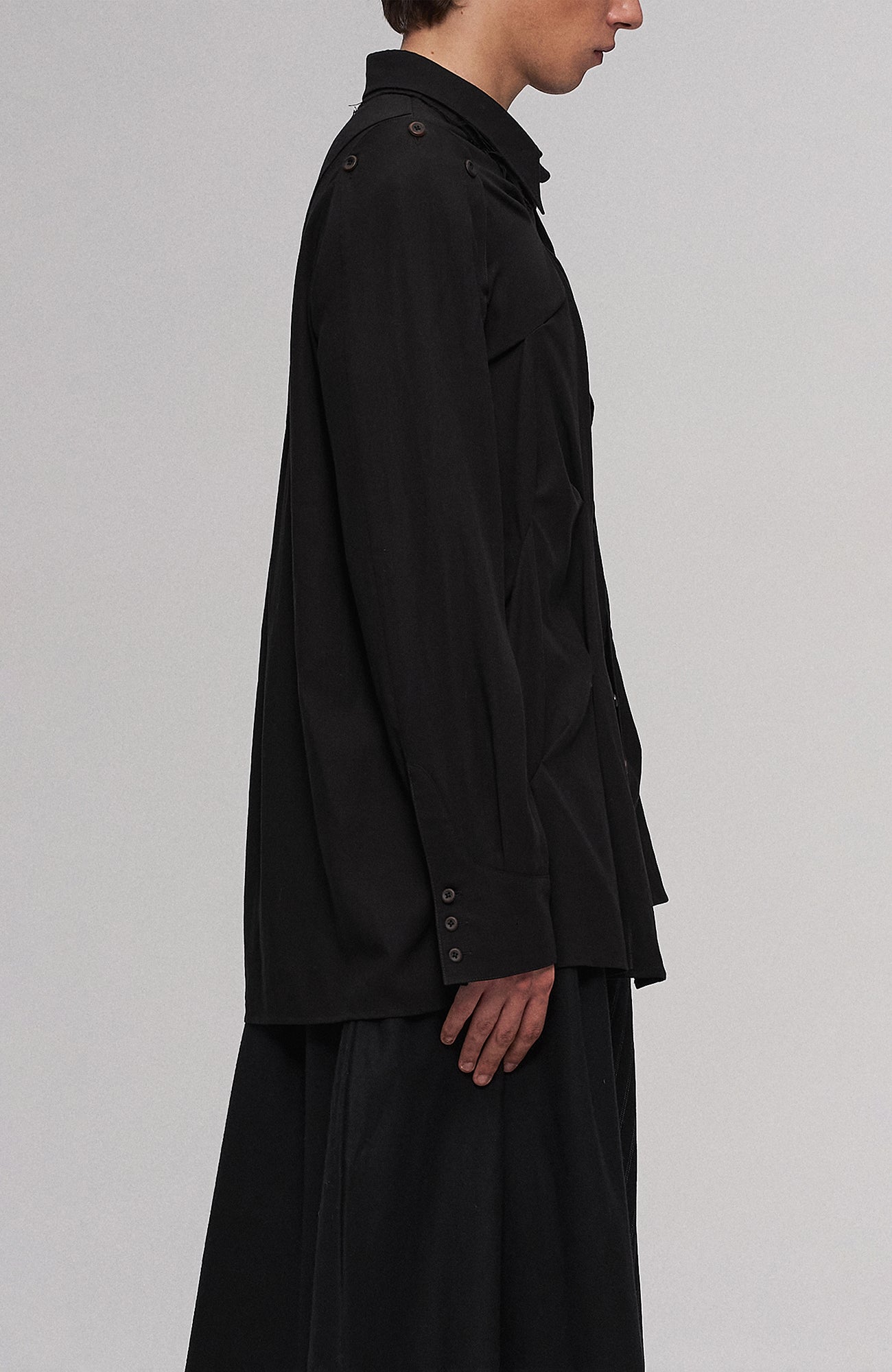 ILNya Nieternite Nifutur Asymmetrical Draped Seamed Shirt