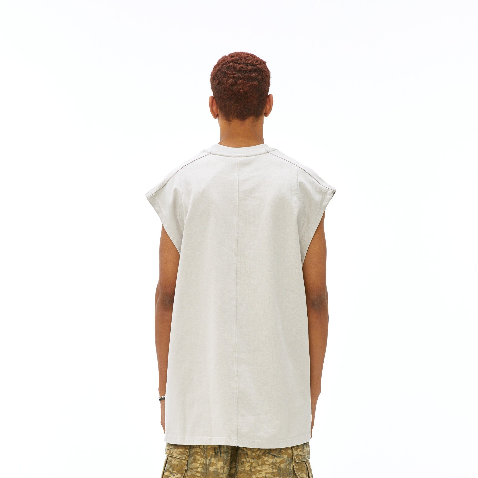 VANN VALRENCE Slogan Graphic Oversized Sleeveless Tee