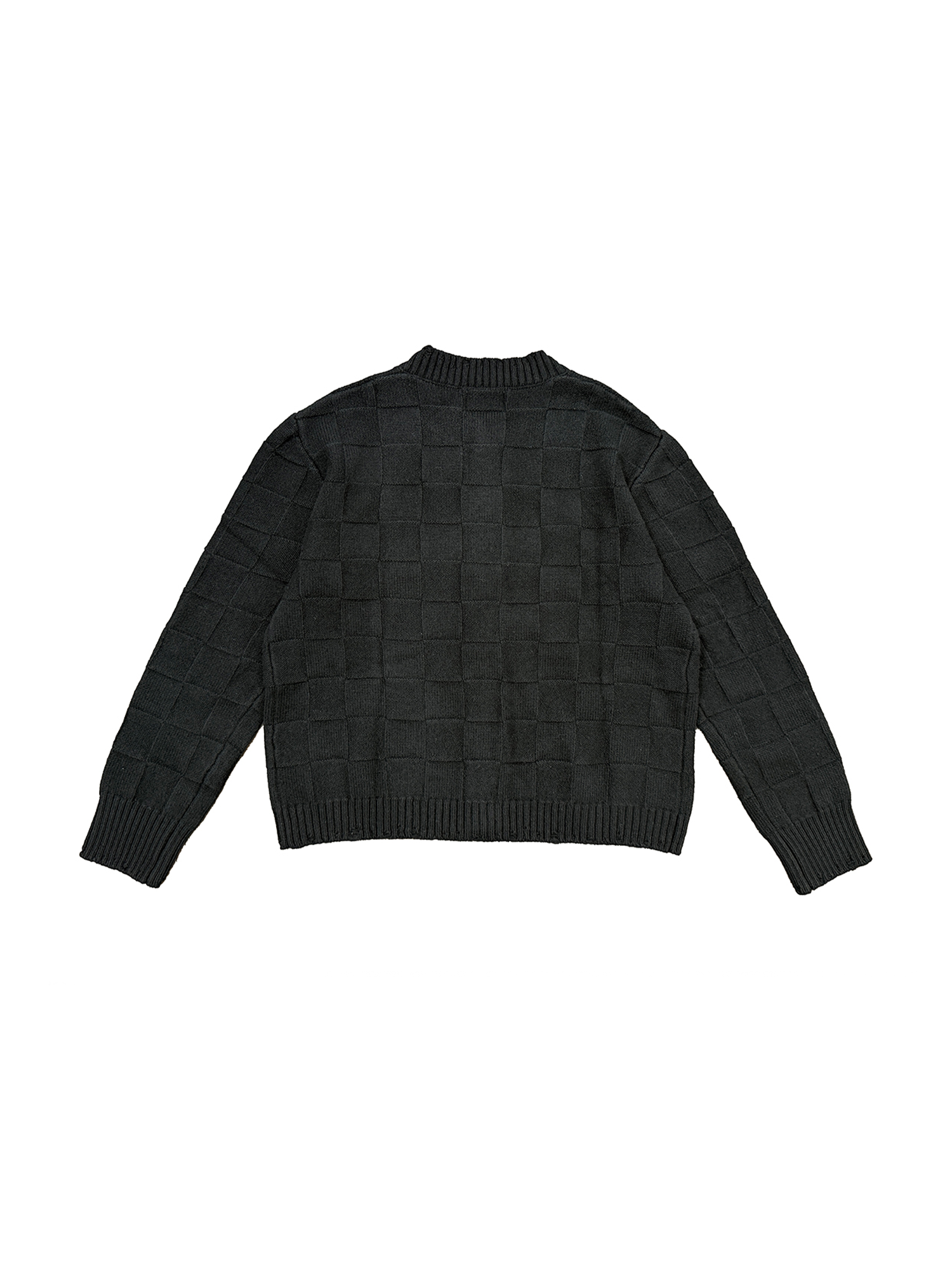 RICHILL Classic Grid Crewneck Cardigan