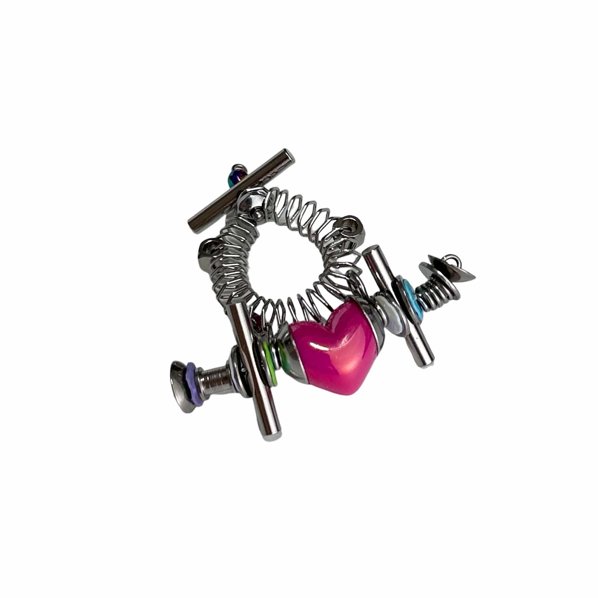 ILLUSORY Time Machine Neon Heart Spiral Coil Ring, premium urban and streetwear designers apparel on PROJECTISR.com, ILLUSORY