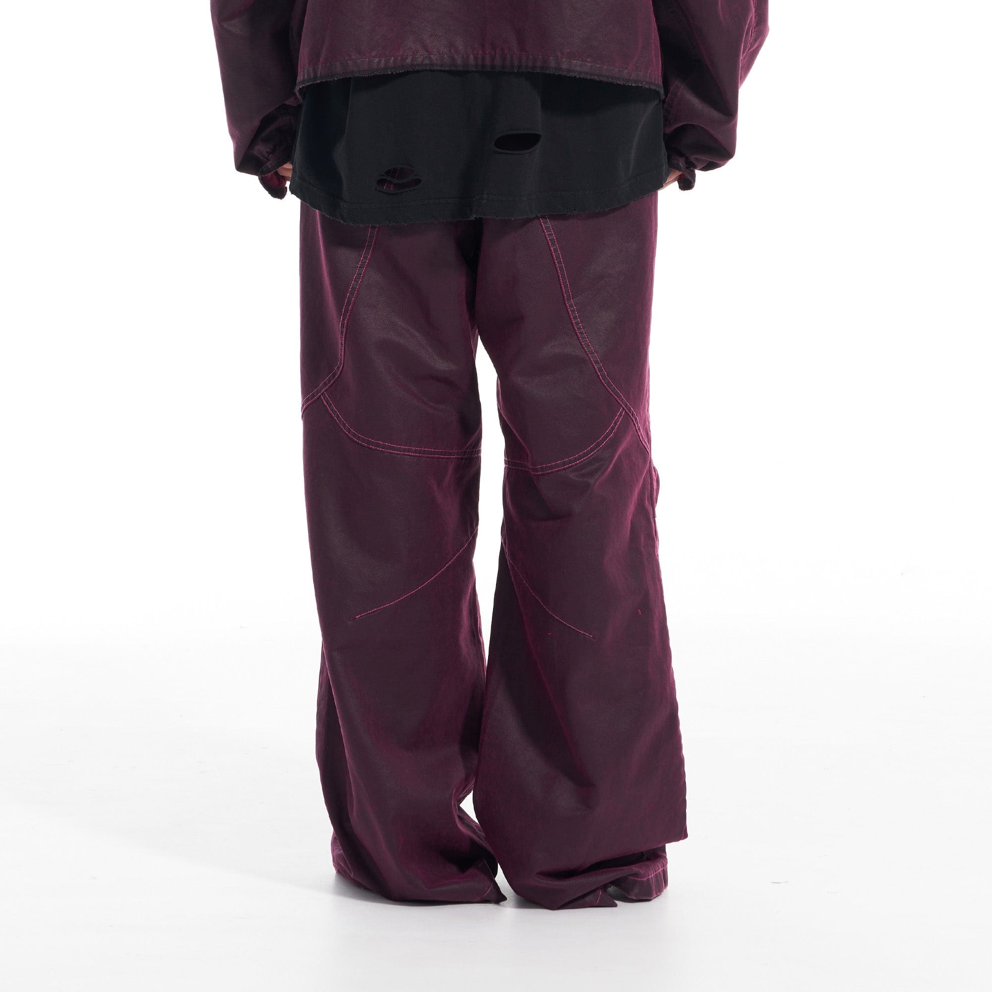 VANN VALRENCE Structured Panel Pleated-Knee Pants, premium urban and streetwear designers apparel on PROJECTISR.com, VANN VALRENCE